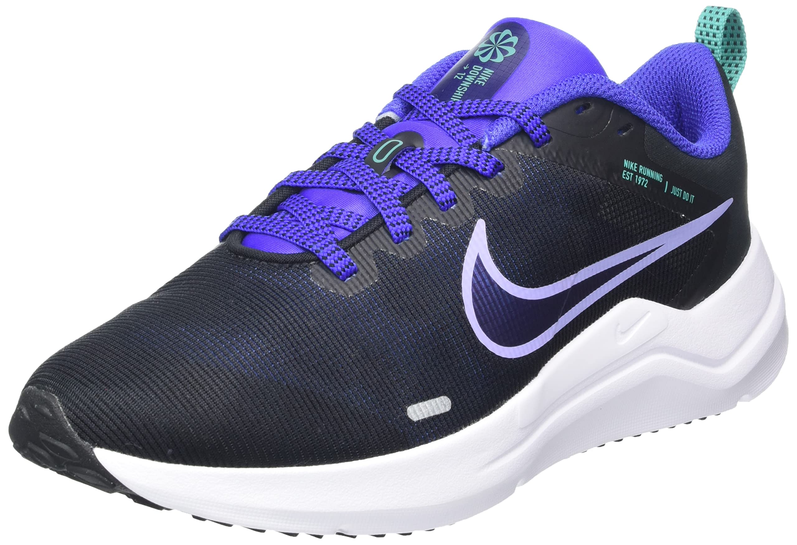 کفش ورزشی زنانه Nike Downshifter 12 مدل 36 اروپا مشکی/سبز کمرنگ-آبی-سفید-سبز نپتون