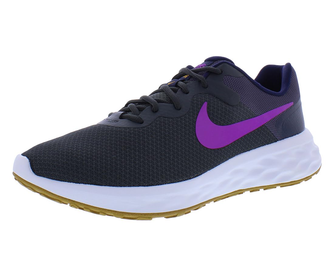 کفش مردانه Nike Revolution 6 DC3728 سایز 42 EU آنتراسیت / بنفش شفاف - آبی تاریک - بنفش کانیون - سفید - جیراذ ساتن