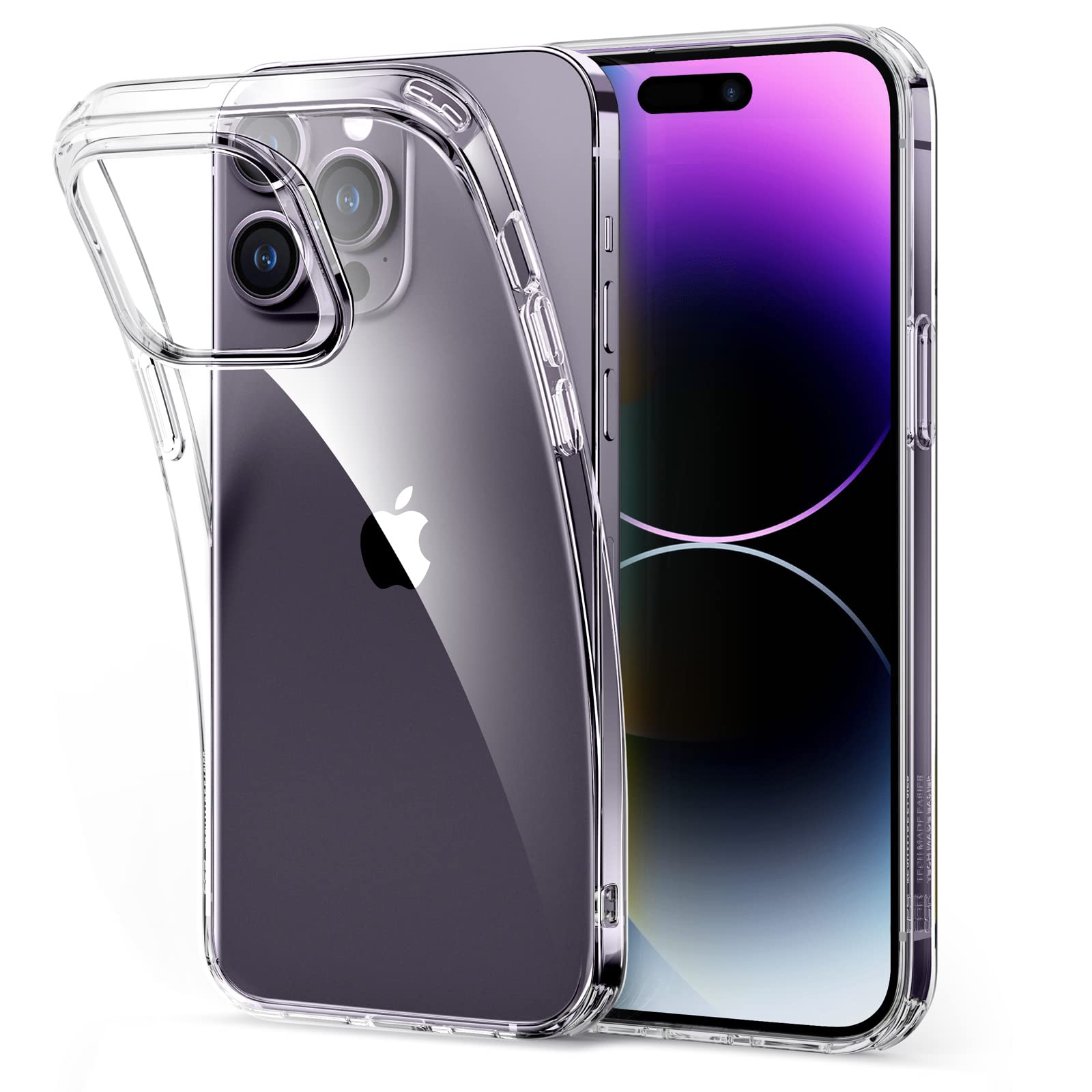 محافظ گوشی موبایل سیلیکونی نازک مقاوم در برابر شوک ESR برای iPhone 14 Pro، با ضد زرد شدن، دارای پوشش TPU شفاف باریک برای iPhone 14 Pro، سری Project Zero، شفاف