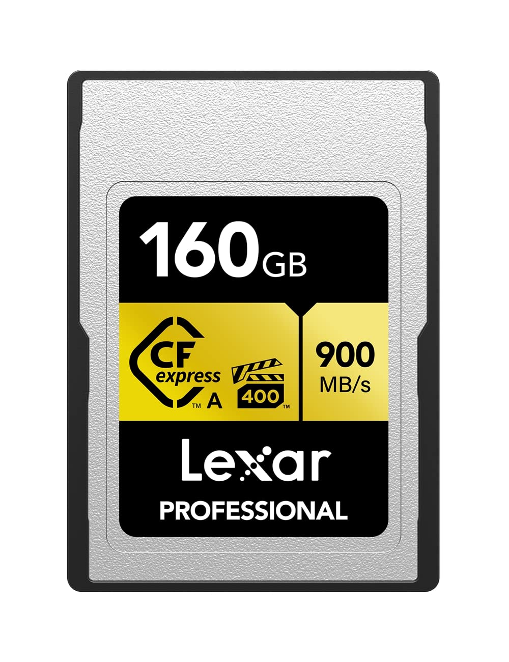 کارت حافظه حرفه ای Lexar Professional 160GB CFexpress نوع A سری Gold، تا 900 مگابایت بر ثانیه خواندن، ویدیوی کیفیت سینمایی 8K، دارای محافظ VPG 400 (LCAGOLD160G-RNENG) کارت 160GB نوع A طلا