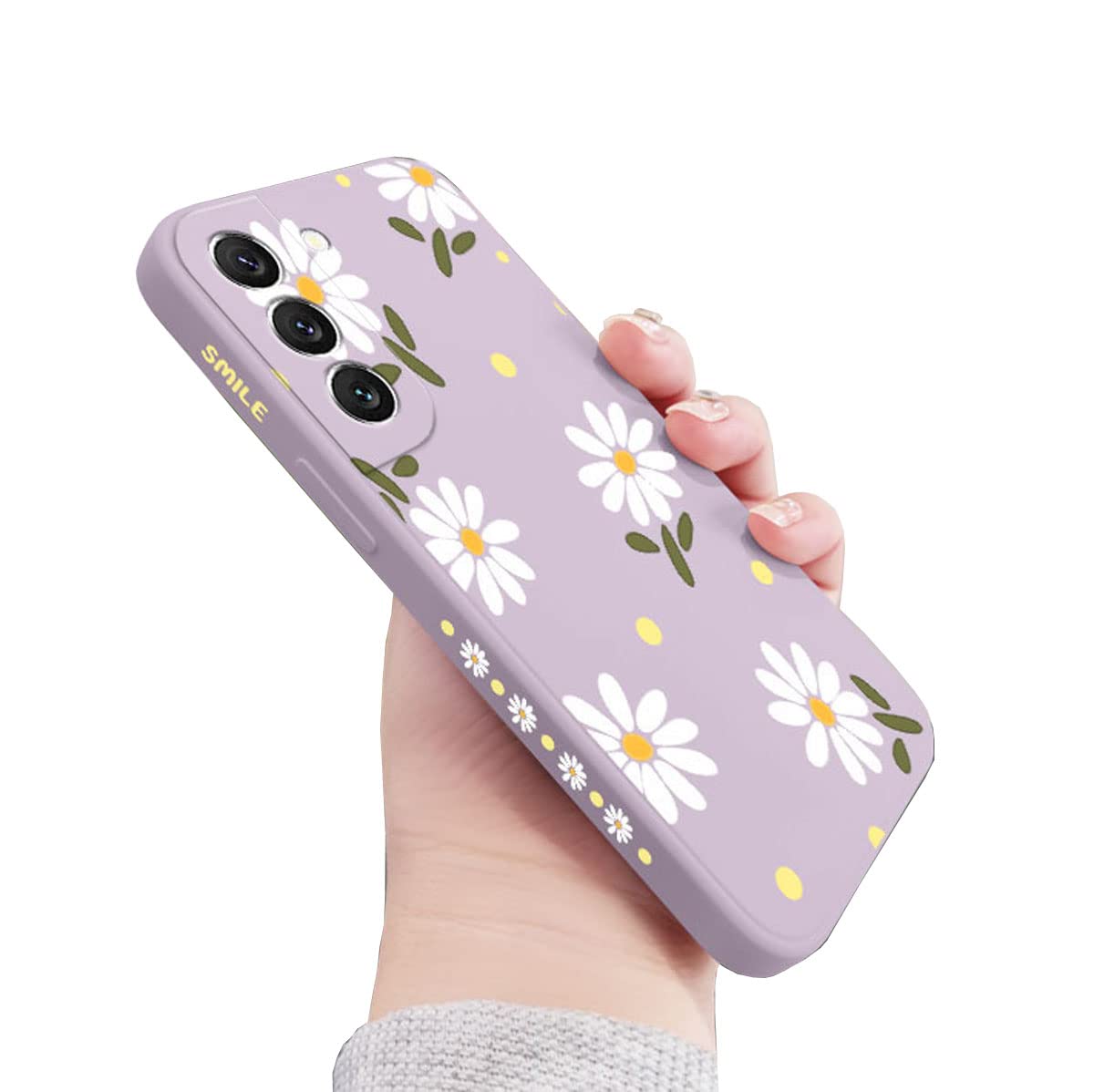 محافظ گوشی Sunswim برای Galaxy S22+ Plus الگوی پنبه‌ای جذاب، تمام لنز دوربین و تماس با لمسی باریک، محافظ ضدضربه تی‌پی‌یو مایع و پوشش حفاظتی سیلیکونی گوشی برای Samsung Galaxy S22+ Plus 5G 6.7 اینچ - بنفش