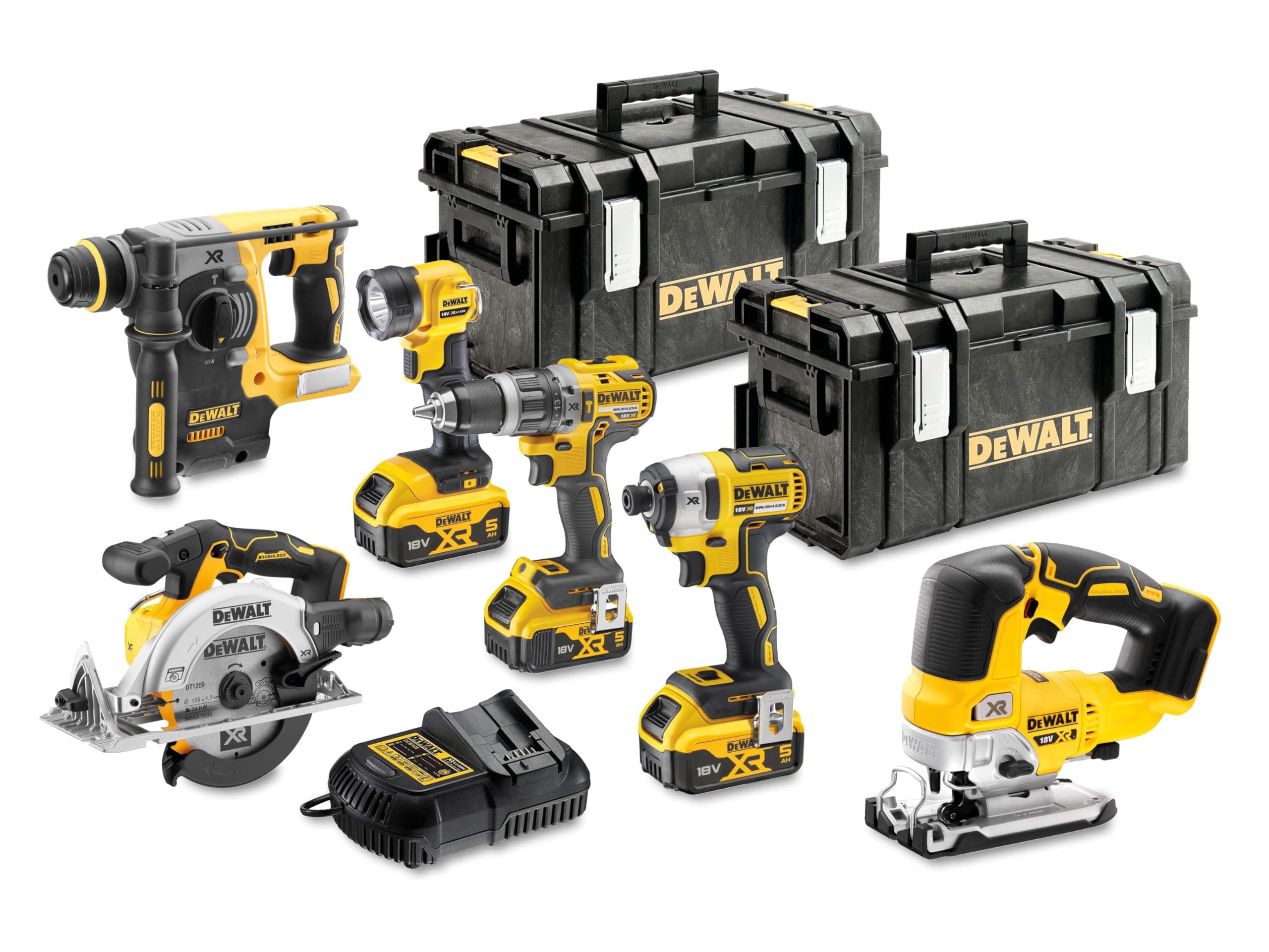 Dewalt DCK690P3T 18V کیت 6 تکه بی‌سیم با 3 عدد باتری 5.0 آمپر، شارژر و کیف