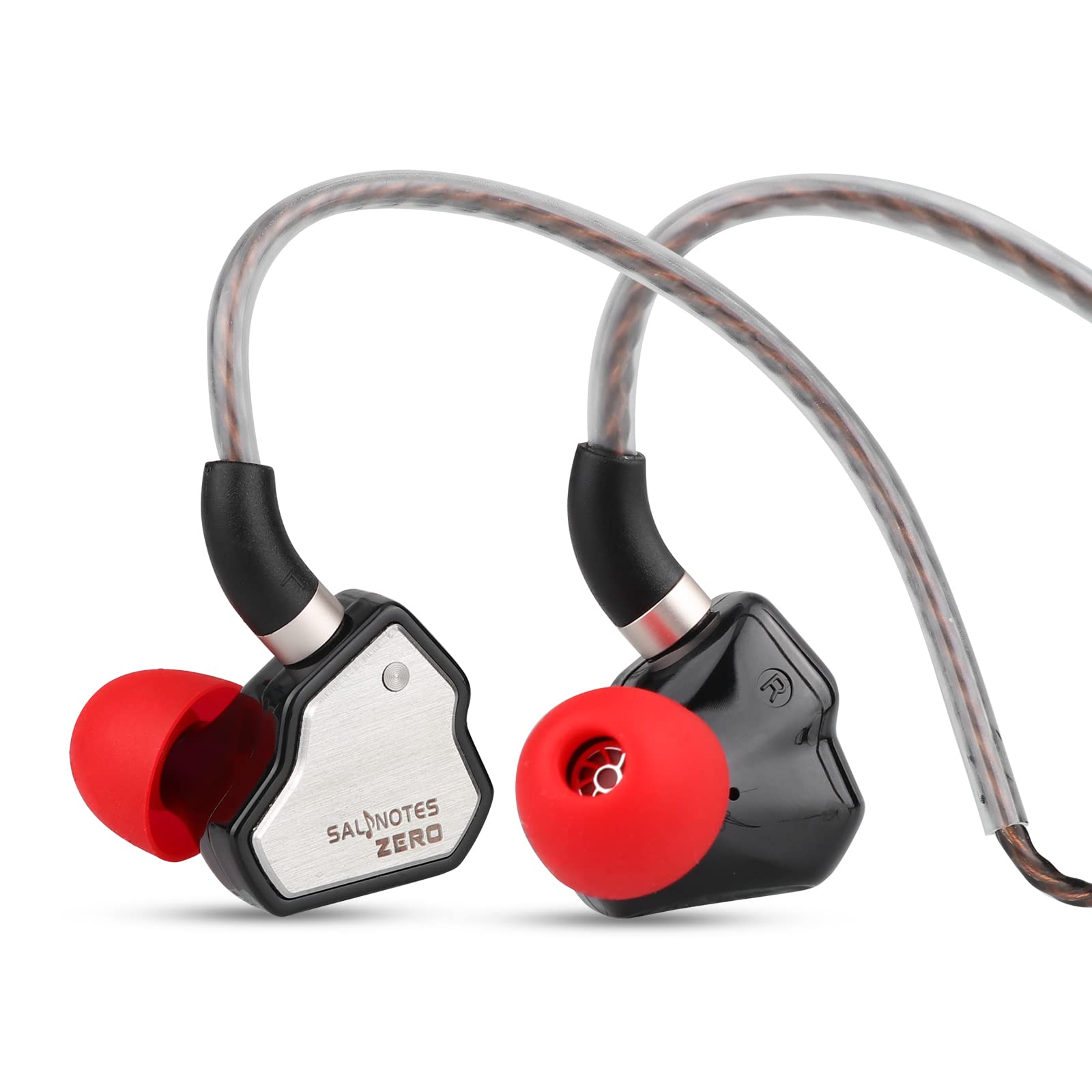 هدفون داخل‌گوشی Linsoul 7Hz Salnotes Zero HiFi با درایور دینامیکی 10 میلیمتری، دیافراگم کامپوزیت فلزی و صفحه فیس استیل ضدزنگ، کابل OFC با پین‌های قابل جدا‌شدن (رنگ مشکی، بدون میکروفون) - باسیم بدون میکروفون رنگ مشکی