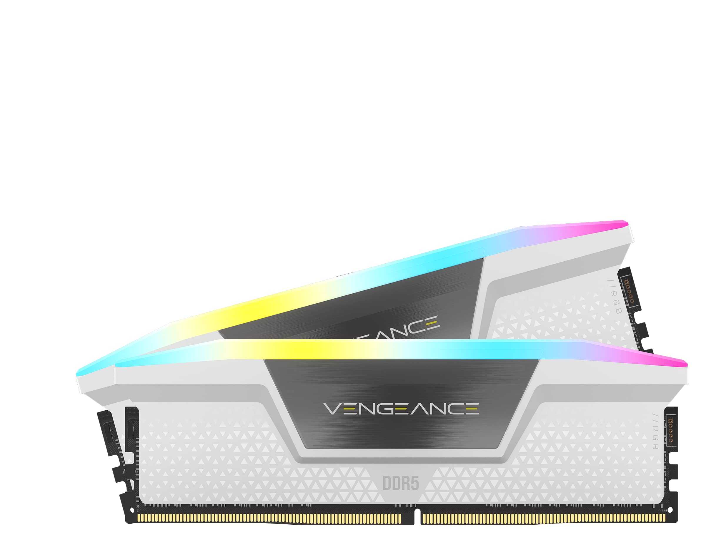CORSAIR VENGEANCE RGB DDR5 32GB (2 x 16GB) DDR5 6000 CL36-36-36-76 1.35V Intel XMP حافظه - سفید سفید 32GB (2x16GB)