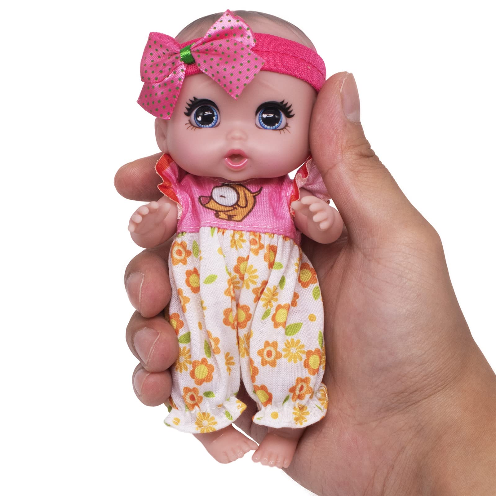 "عروسک نوزاد جدید کوچک زیبا Beem Jun 6 اینچی برای دختران عروسک‌های نوزاد با وینیل کامل 16 سانتیمتری عروسک‌های ریبورن مینی جابه‌جایی 16 سانتیمتری عروسک بچه گریه‌کن 16 سانتیمتری اسباب‌بازی ساخت دست برای سنین 3+ ( صورتی )"
