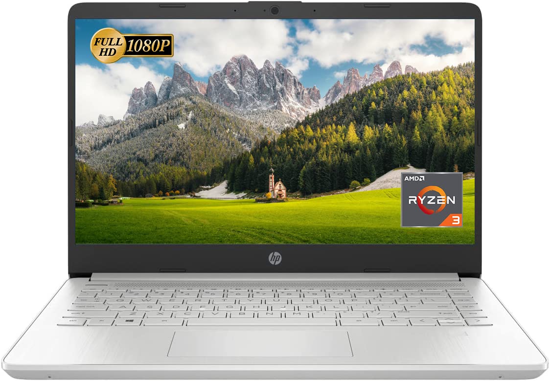 لپ تاپ HP با صفحه نمایش Full HD 14 اینچی، پردازنده AMD Ryzen 3 3250U، 8GB RAM DDR4، 512GB SSD، پورت USB Type-C، Wi-Fi، وبکم HD، پورت HDMI، ویندوز 11 Home، رنگ نقره ای