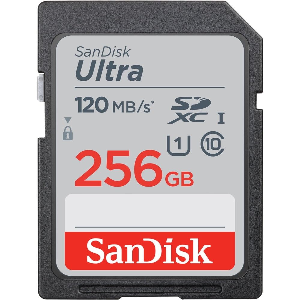 کارت حافظه SanDisk Ultra UHS-I 256GB با سرعت 150MB/s برای دوربین‌های دیجیتال و آینه‌ای، گارانتی 10 ساله - مدل SDSDUNC-256G-GN6IN