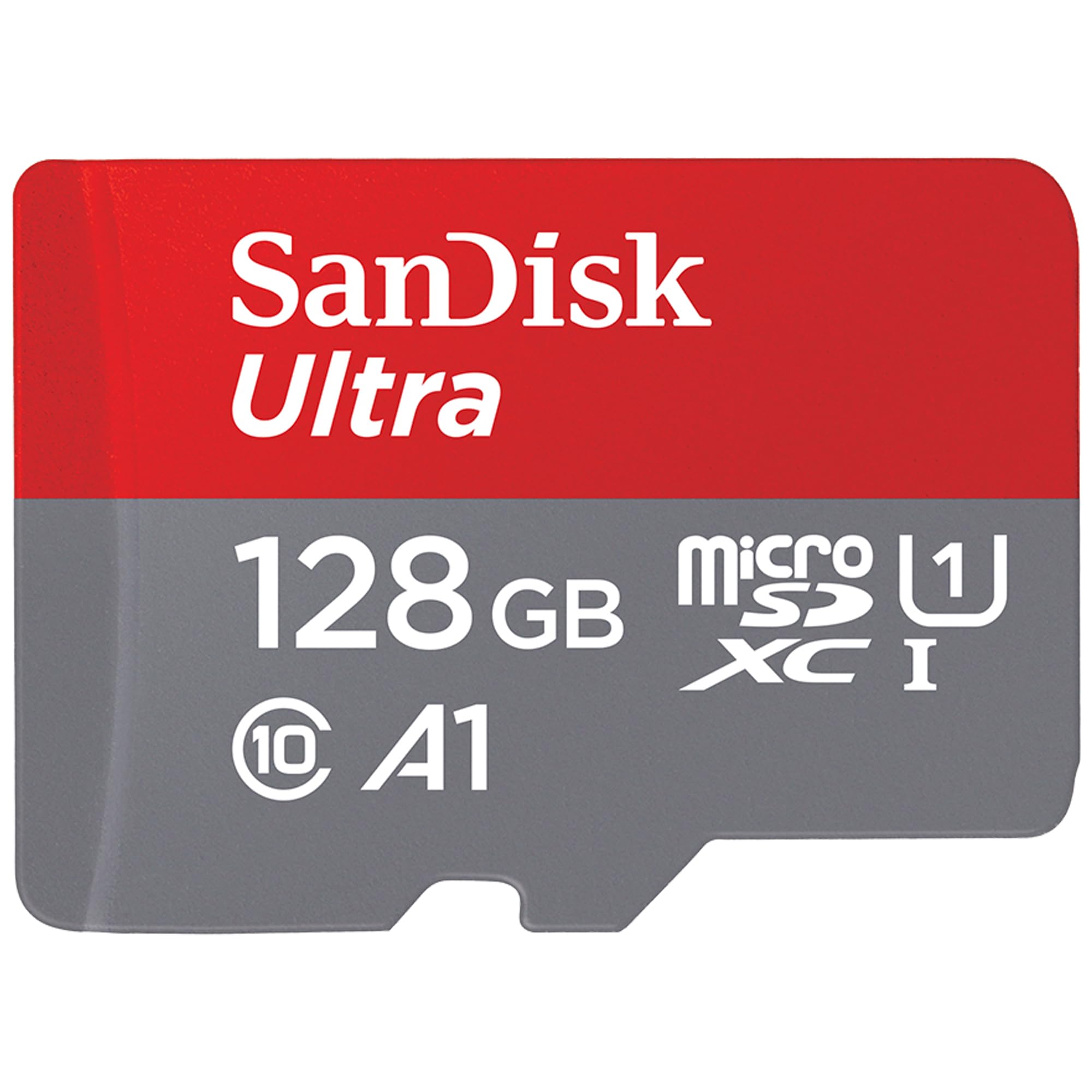 کارت حافظه SanDisk Ultra microSDXC 128GB + آداپتور SD تا 140 مگابایت بر ثانیه با عملکرد برنامه A1 کلاس UHS-I 10 U1... بسته تکی 128GB