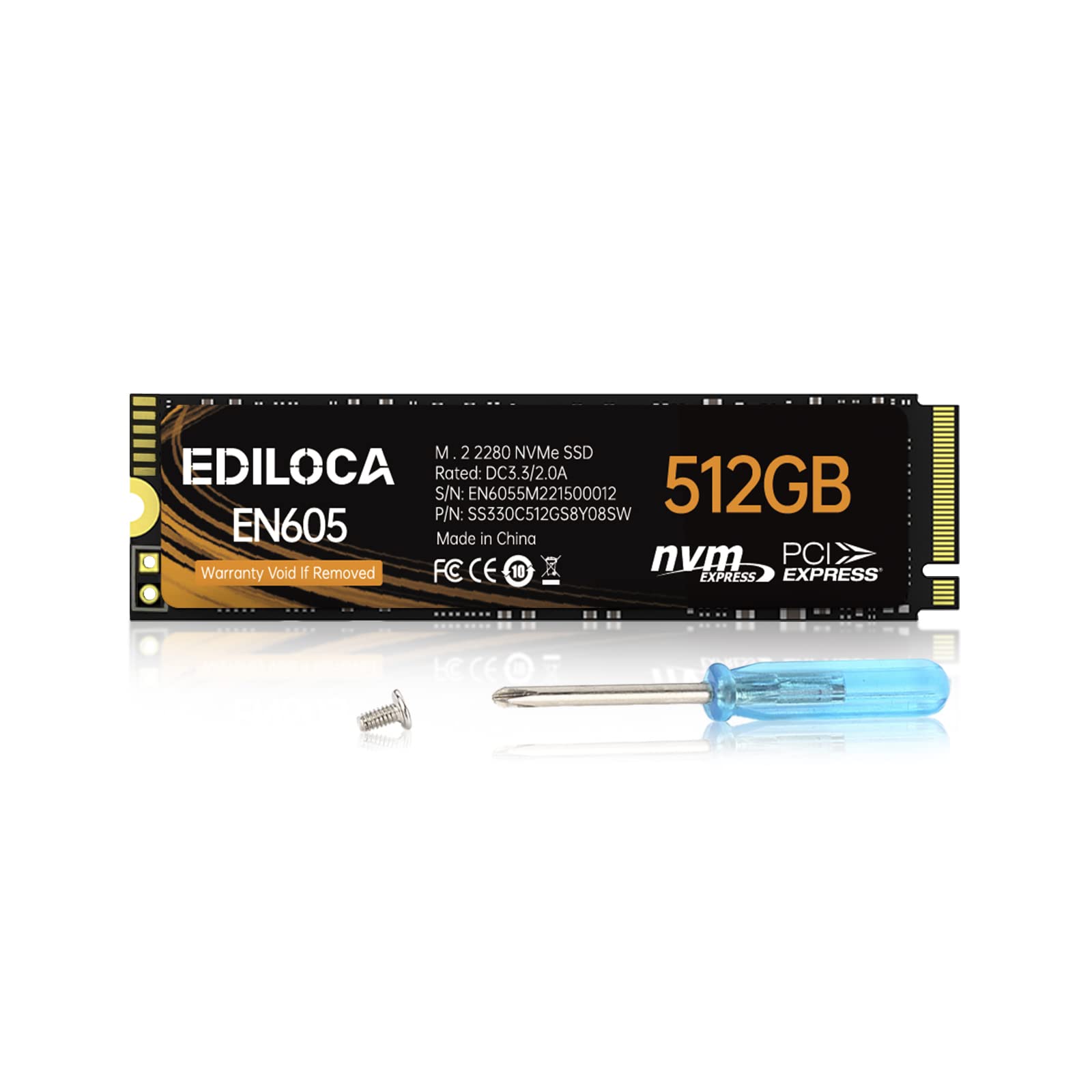 ان ای 605 512 گیگابایت اس اس دی M.2، NVMe1.3 PCIe Gen3 x4 اس اس دی TLC، درایو داخلی سخت، M.2 2280 - سرعت خواندن/نوشتن تا 2150/1600 مگابایت بر ثانیه - اس اس دی داخلی قابل استفاده در لپ تاپ و رایانه های شخصی