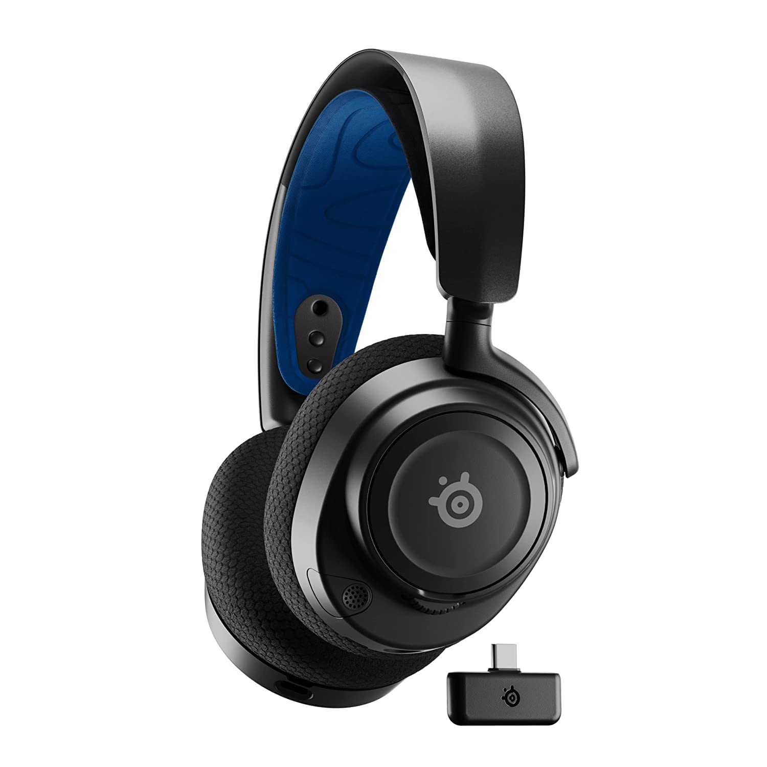 هدست بازی بی‌سیم SteelSeries Arctis Nova 7P - درایورهای مغناطیسی نئودیمیوم - دو باند بی‌سیم پلی‌استیشن و بلوتوث - باتری USB-C 38 ساعته - میکروفون هوش مصنوعی نسل دوم - سازگار با پلی‌استیشن 4، کامپیوتر، اسویچ، موبایل - رنگ مشکی PlayStation