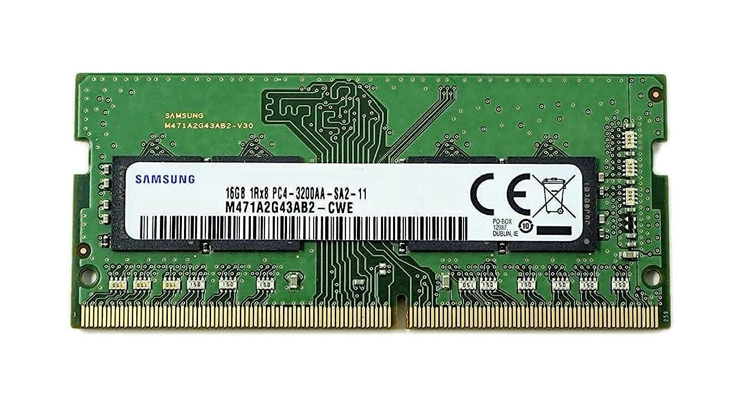 Samsung SODIMM 16GB PC4 3200 DDR4 1Rx8 M471A2G43AB2-CWE حافظه RAM نوت‌بوک لپ‌تاپ برای دل اچ‌پی لنوو.