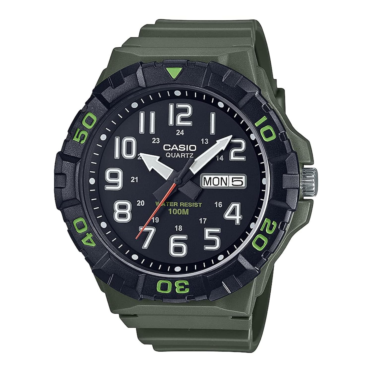 ساعت مردانه Casio - MRW-210H-1AVDF سیاه دیا سبز تاریک / سیاه