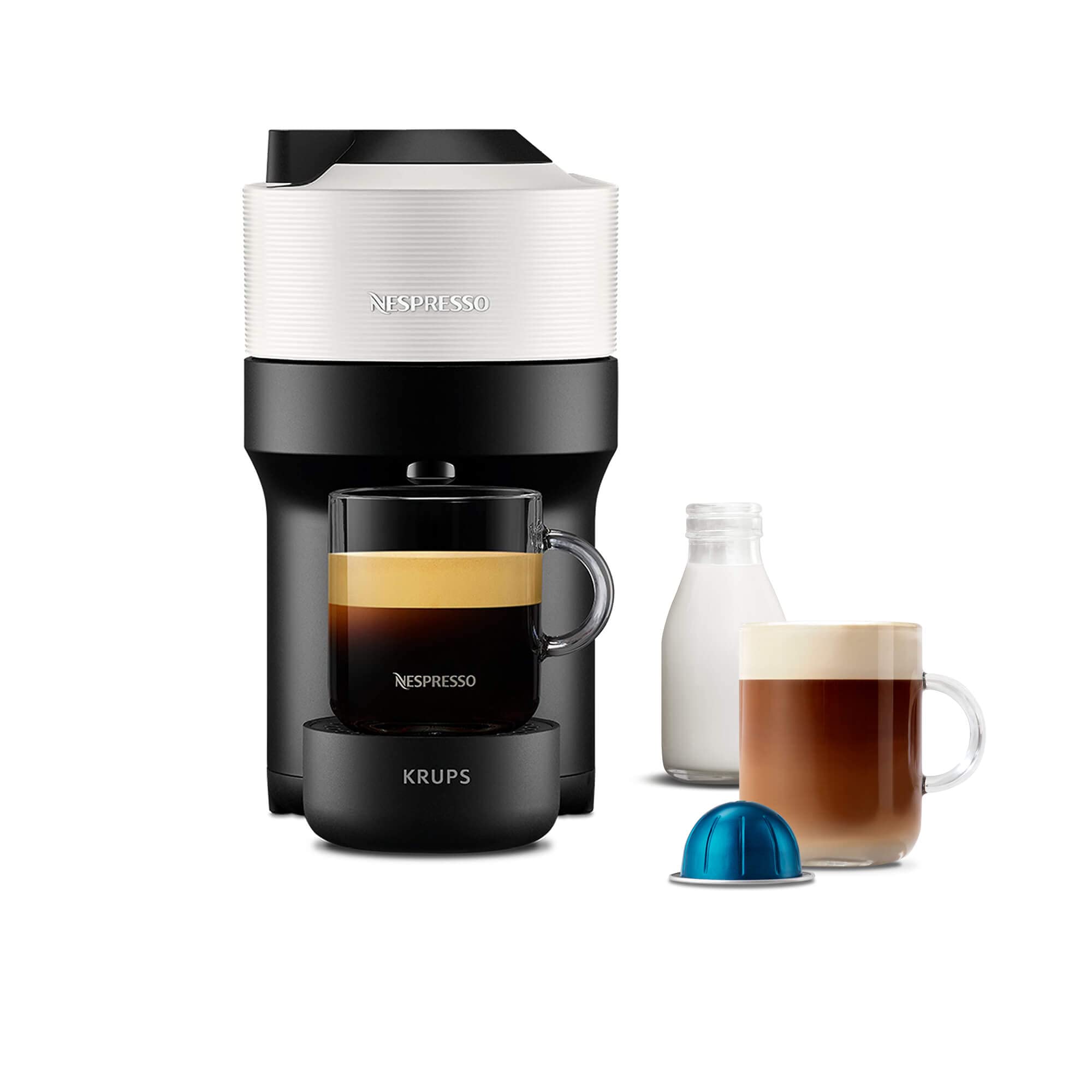 ماشین پاد Nespresso Vertuo Pop از Krups ، 560 میلی لیتر ، سفید نارگیلی ، XN920140 - نسخه بین المللی - بدون گارانتی Nespresso