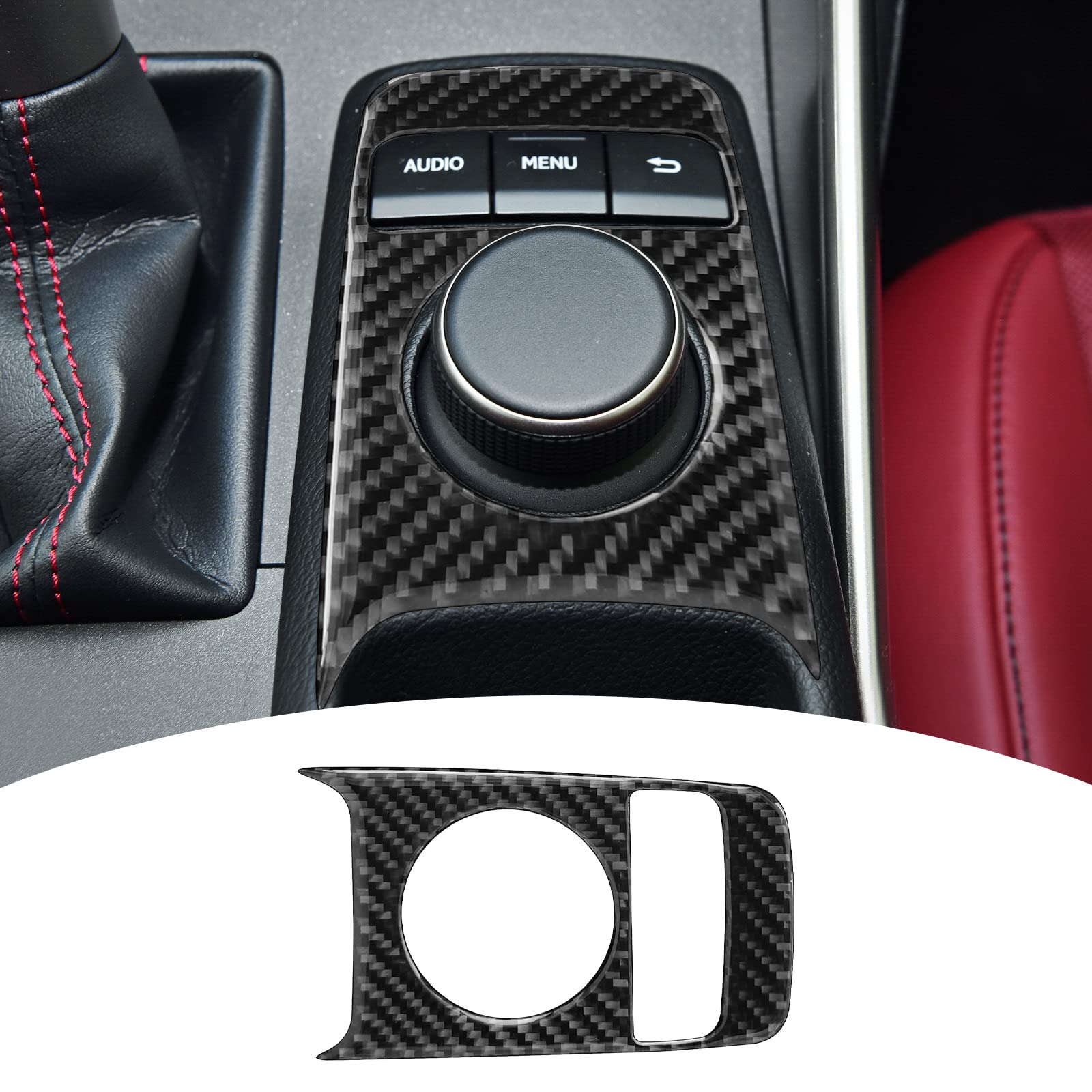 قابلیت بیلدینگ Multimedia CD Button Control استیکر پنل کربن فایبر متناسب با لکسوس 2013 2014 2015 2016 2017 2018 2019 - رنگ مشکی