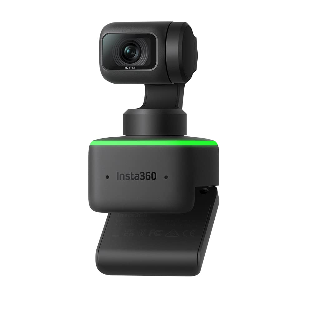 وب‌کم 4K اینستا360 با تکنولوژی هوش مصنوعی با دو میکروفون، کنترل حرکات با حرکت دست، HDR، پیگیری با هوش مصنوعی، حالت دیدن از روم، و حالت استریمر - دارای حفاظت از حریم خصوصی داخلی وب‌کم 4K Link