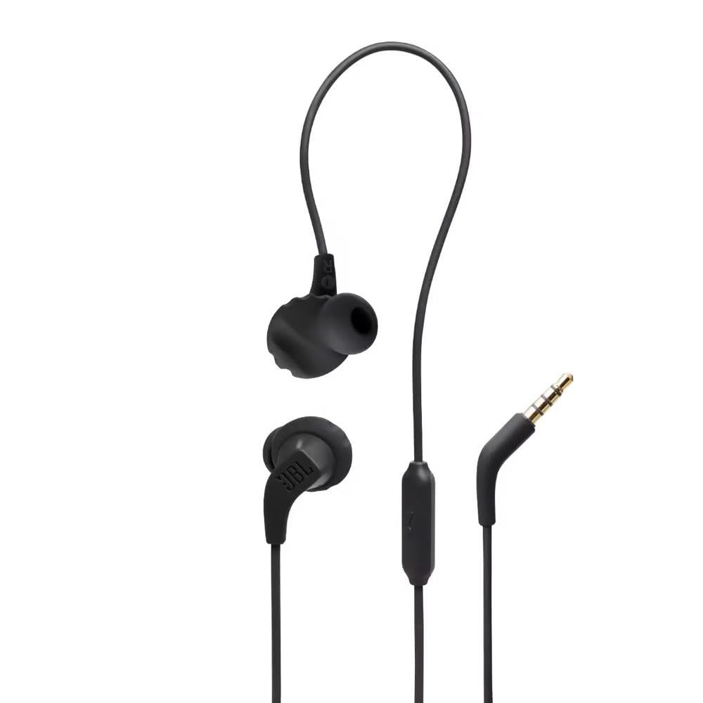 هدفون ورزشی سیمی آب‌نما JBL Endurance Run 2، طراحی فلیپ‌هوک، تکنولوژی فلکس‌سافت، ضد آب با استاندارد IPX5، تماس‌های آزاد، گیره‌های مغناطیسی - مشکی، JBLENDURRUN2BLK