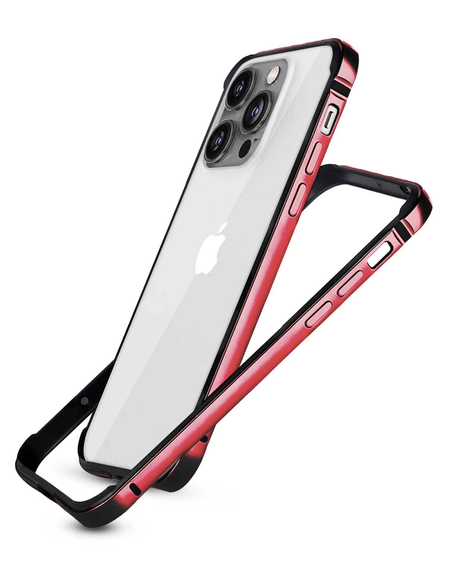 محافظ موبایل RAEGR iPhone 14 Pro | بند آلومینیومی آنادایز شده | پشتیبانی از شارژ بی‌سیم مگ‌سیف | محافظ استوانه‌ای ضدضربه طراحی شده برای iPhone 14 Pro (6.1 اینچ) سال 2022 - قرمز RG10435 iPhone 14 Pro