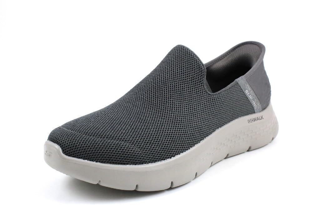 کفش پیاده‌روی مردانه Skechers SLIP-INS GO WALK FLEX - NO HANDS، سایز 42.5 EU، خاکستری تیره
