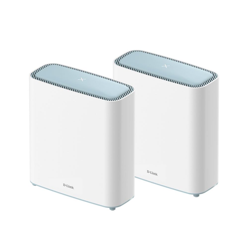 سیستم روتر D-Link Eagle Pro AI Mesh WiFi 6 (بسته 2 تایی) - بسته چند منظم برای شبکه اینترنت بی‌سیم هوشمند، سازگار با الکسا و گوگل، AX3200 (M32/2) سیستم شبکه Mesh 2-Pk AX3200