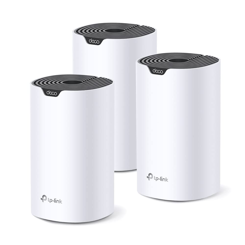 TP Link Deco S7، Wi Fi 6، سیستم Mesh Wi-Fi خانه کامل دو بانده AC1900 | دسترسی باند 5 گیگاهرتز | سرعت تا 1900 مگابیت بر ثانیه | اتصال بیش از 100 دستگاه | کار می‌کند به عنوان یک روتر یا نقطه دسترس (3 تایی)