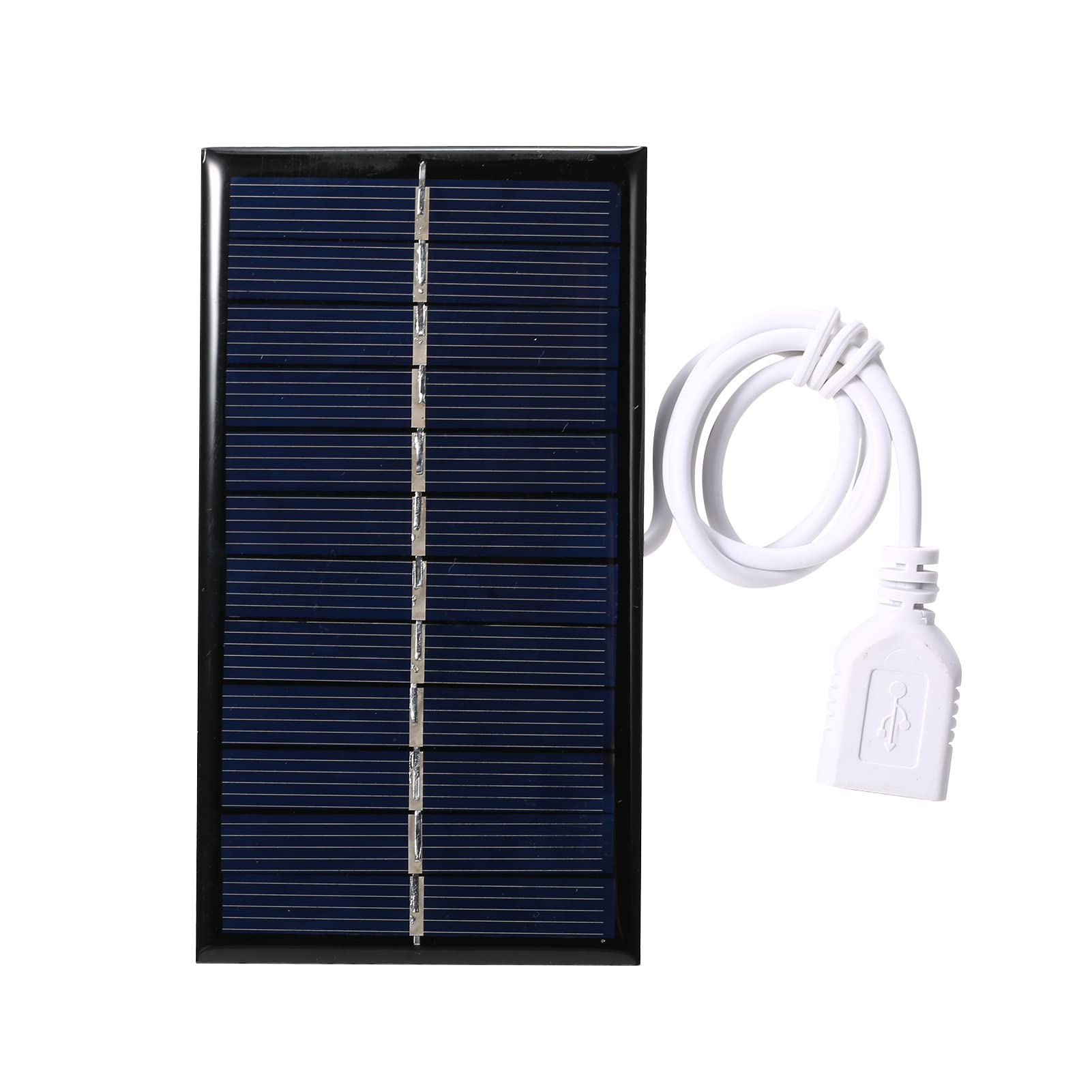 پنل خورشیدی کوچک 1 وات 6 ولت با ورودی USB با سلول خورشیدی پلی سیلیکون DIY مقاوم در برابر آب، قابل حمل برای کمپینگ و انرژی بانک موبایل