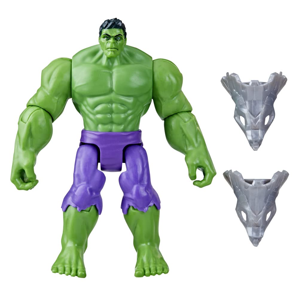 عروسک اکشن Hulk از سری Marvel Mech Strike Mechasaurs با ارتفاع 4.5 اینچ و لوازم جانبی اسلحه، اسباب بازی مارول برای کودکان 4 سال و بالاتر.