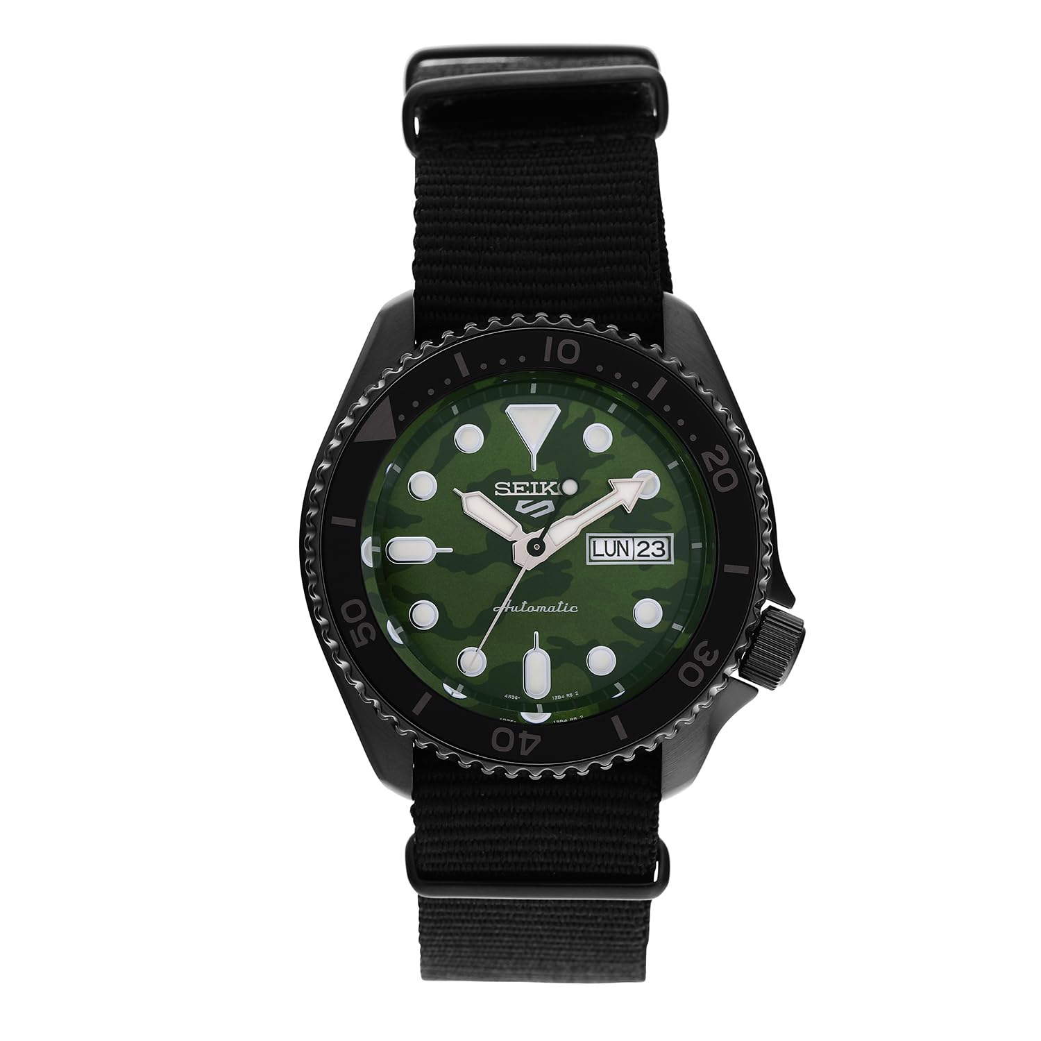 ساعت اتوماتیک انالوگ Seiko 5 Sport با بند نایلون برای مردان مدل SRPJ37K1 سبز