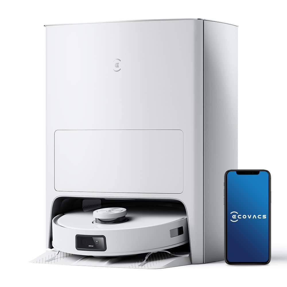 مکن اکوواکس T10 OMNI، دستگاه جاروبرقی رباتی (تمیز کردن خودکار + خالی کردن خودکار)، تمیز کردن عمیق و مپ کردن، جذب قدرتمند 5000 پاسکال، AIVI 3.0 و TrueMapping 2.0، کنترل صوتی OK YIKO (گارانتی 1 ساله)