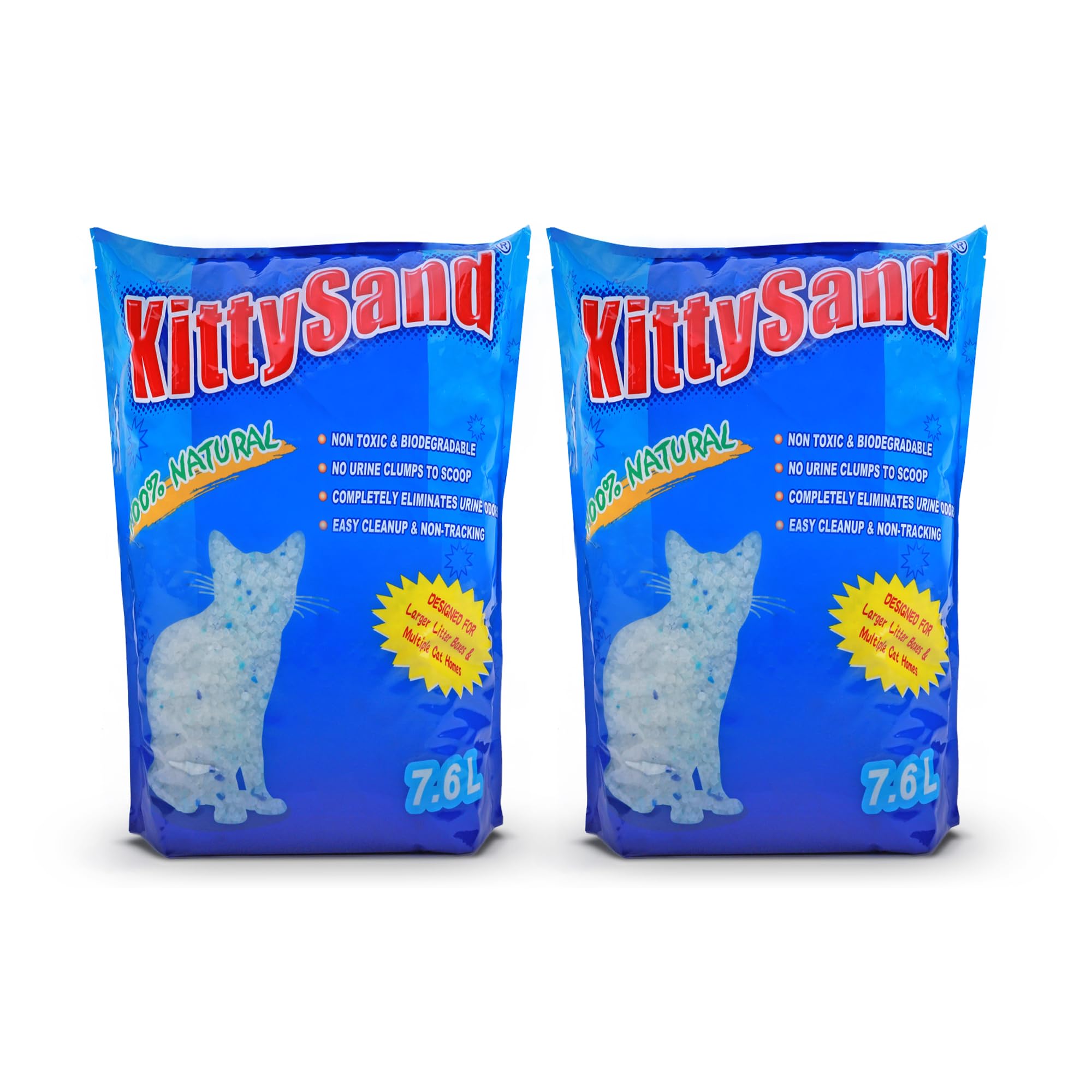 ماسه گریان سیلیس کیتی 100% طبیعی با کیفیت بالا, کنترل بو, خاک کم - بسته 2 عدد