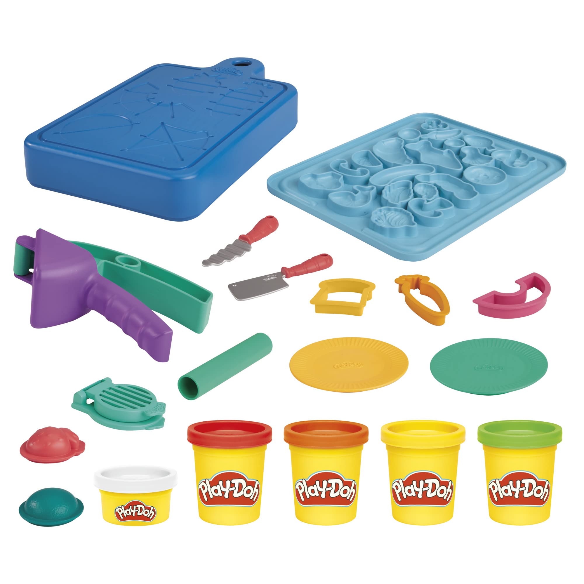 مجموعه Play-Doh Little Chef Starter Set، 14 اکسسوری آشپزخانه بازی، اسباب بازی برای کودکان 3 سال و بالاتر، صنایع دستی پیش دبستانی