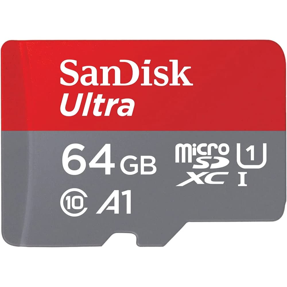 کارت حافظه SanDisk Ultra 64 گیگابایت microSDXC با آداپتور SD + عملکرد برنامه A1 تا 140 مگابایت بر ثانیه، رده 10، U1