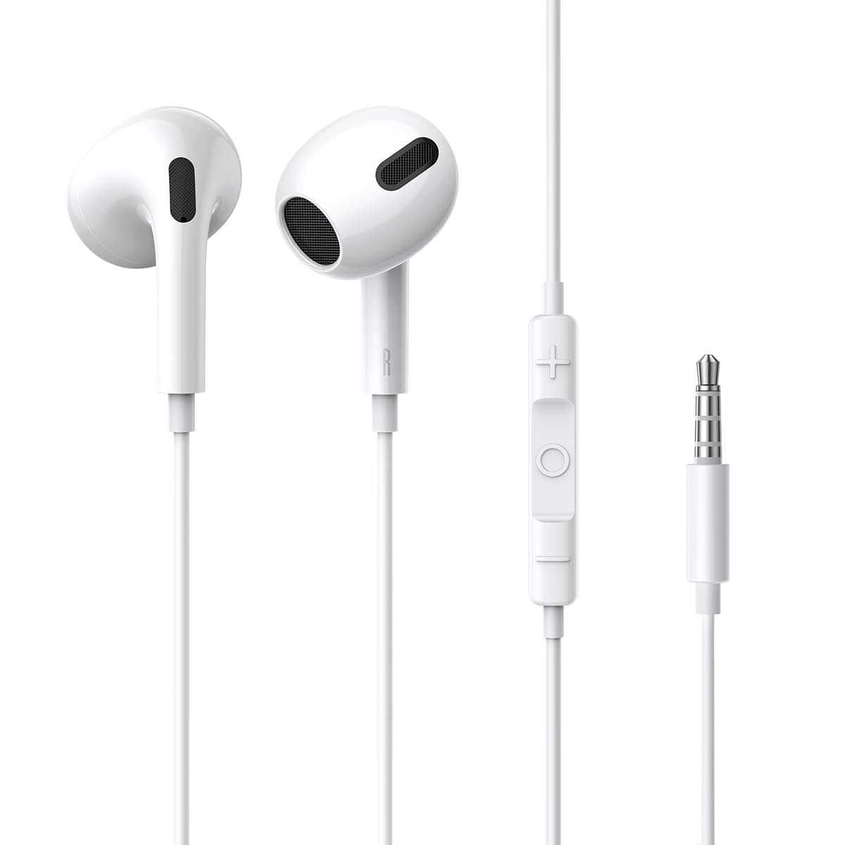 هدفون سیمی Baseus Encok H17 با کانکتور 3.5 میلیمتری، هدفون سیمی سبک با میکروفون و کنترل صدا، هدفون سیمی برای گوشی‌های هوشمند، تبلت‌ها، لپتاپ‌ها، کامپیوترها، پلی استیشن و MP3 - سفید