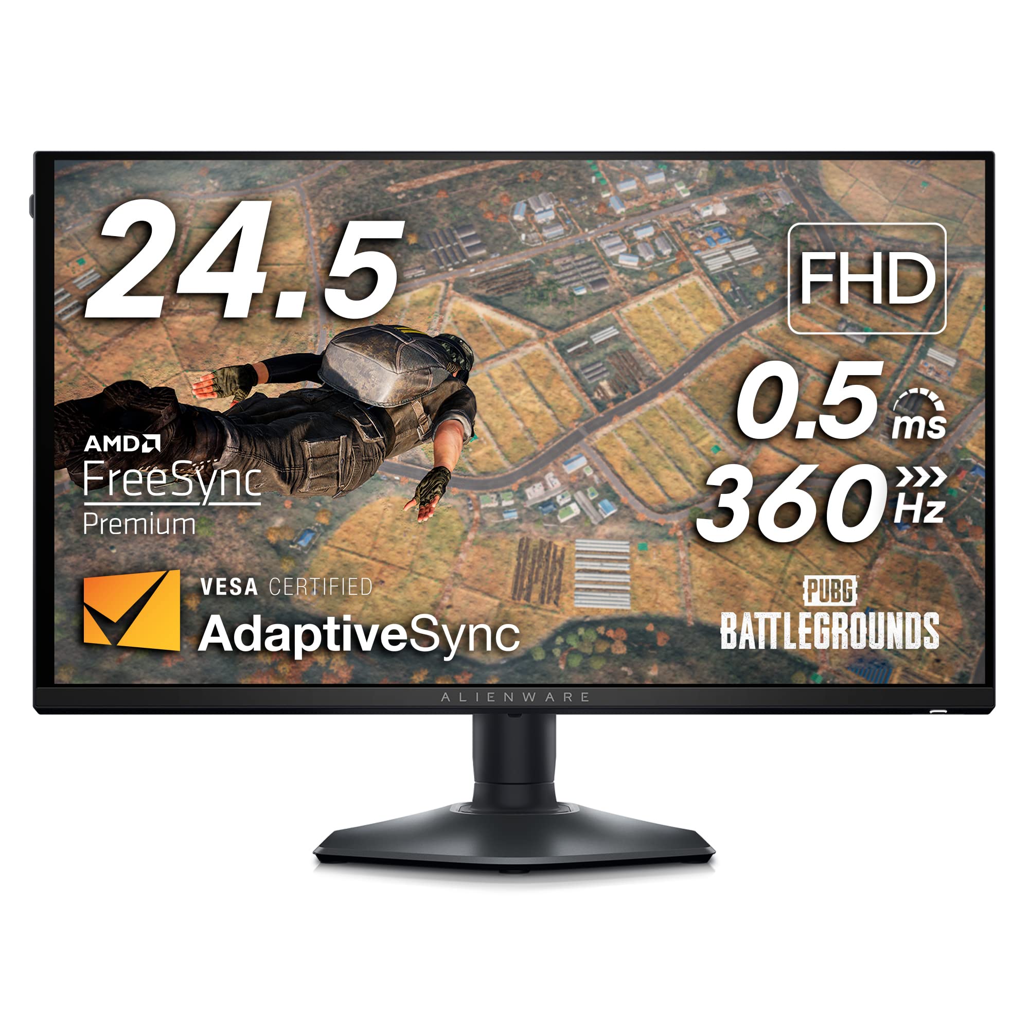 مانیتور بازی Alienware AW2523HF 24.5 اینچ Full HD (1920x1080)، 360Hz، Fast IPS، 0.5ms، AMD FreeSync Premium، VESA AdaptiveSync، 99% sRGB، HDR 10، DisplayPort، 2x HDMI، 5x USB، گارانتی 3 ساله AW2523HF 25 اینچ