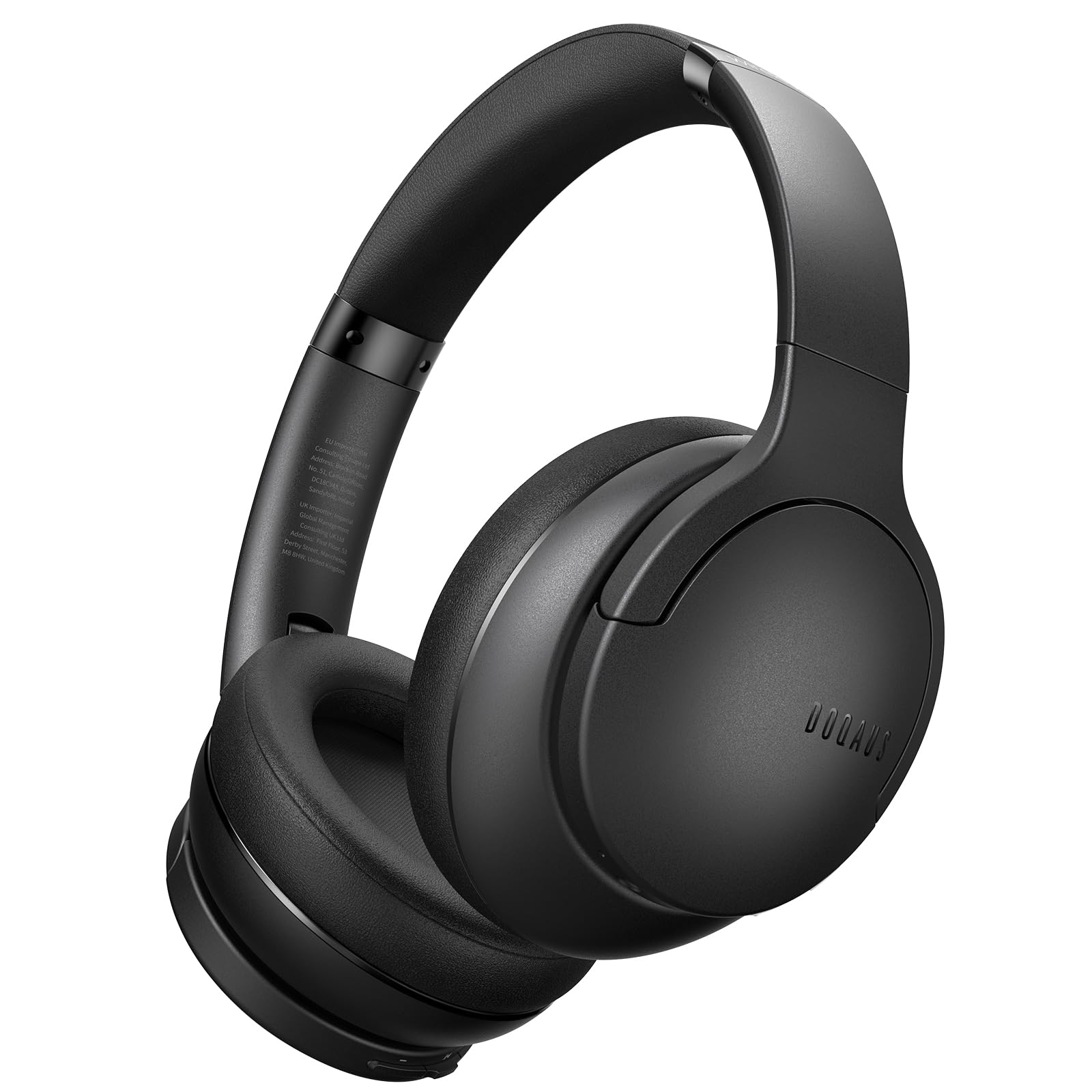 هدفون بلوتوث DOQAUS Over Ear، هدفون بلوتوث بی‌سیم ۵.۳، زمان پخش ۹۰ ساعته، ۳ حالت اکولایزر، هدفون استریوی HiFi بی‌سیم، پد گوش نرم، دارای میکروفون داخلی، هدفون قابل تاشو برای تلفن/کامپیوتر (مشکی)
