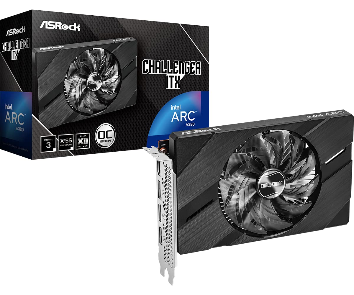 کارت گرافیک Asrock Intel Arc 3 A380 Challenger ITX 6GB GDDR6 OC Alchemist A380 CLI 6GB