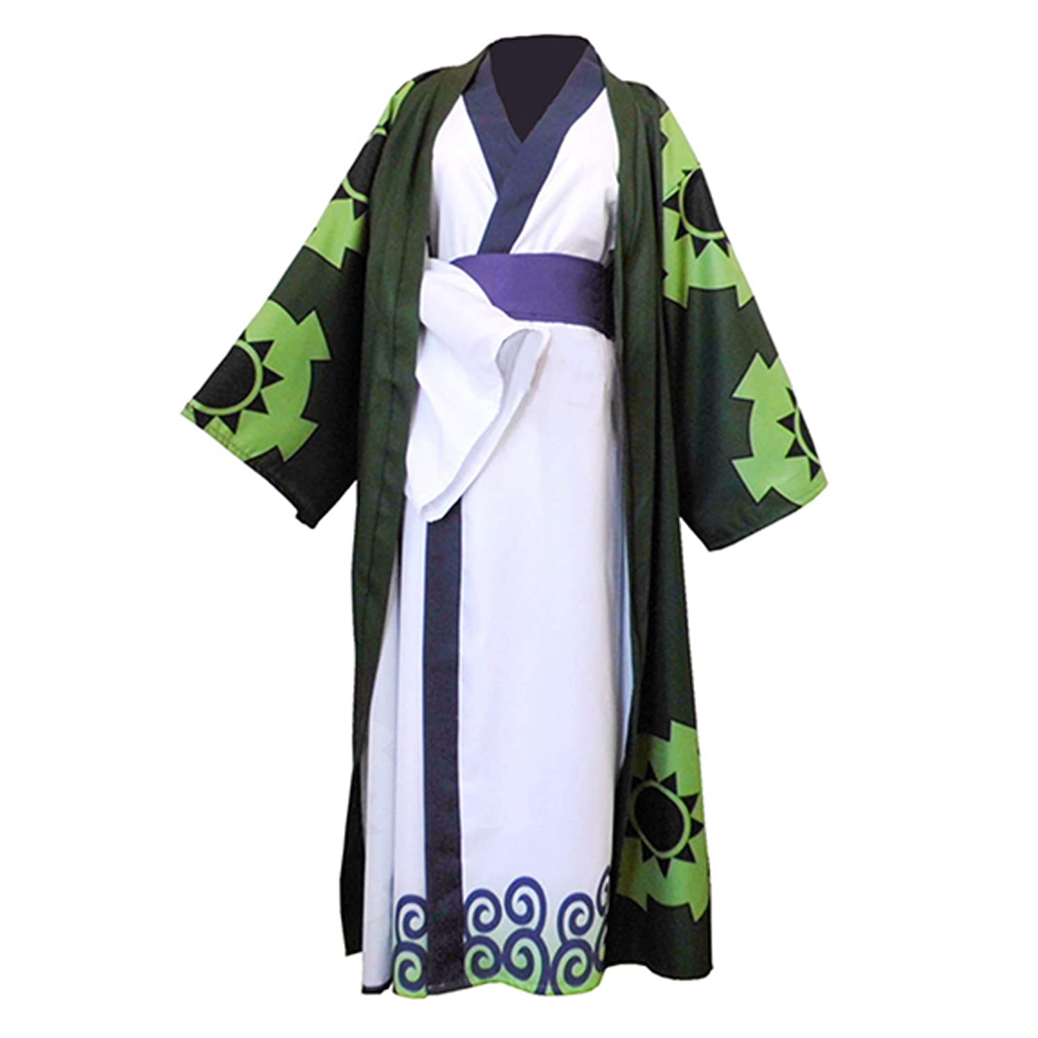 لباس Colonghsou Cosplay انیمه وانو کانتری Deluxe Robe Kimono Cloak Halloween Outfit Green S
