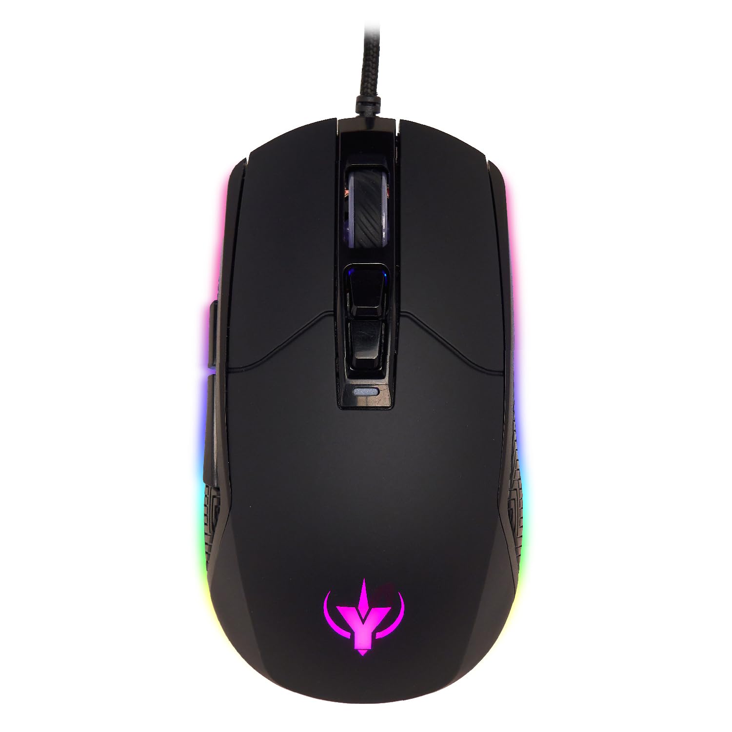 SPYCO Action MO-101, Ergonomic Gaming Mouse, 7200 DPI, RGB light with 6 color effects, Weight 123g, 7 Programmable Buttons, Braided Wire