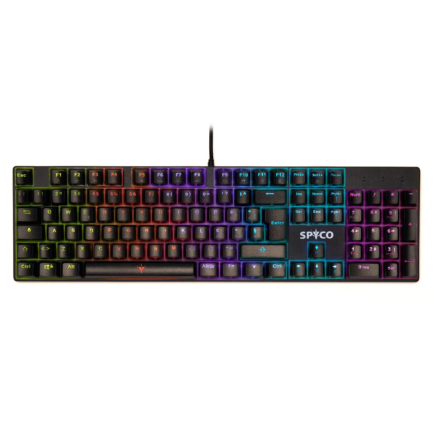 چالش SPYCO KE-111 را ترجمه می‌کند. کیبورد بازی، طرح ایتالیایی، نور پس زمینه قابل تنظیم RGB LED، کلیدها با نوارهای ABS، سوئیچ‌های قهوه‌ای، 25 کلید ضد جیشتگرینگ. مناسب برای PC، کامپیوتر، لپ تاپ، مک، رنگ سیاه.
