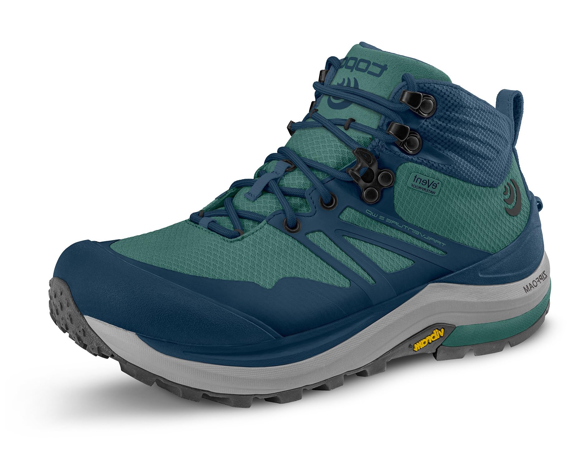Topo Athletic زنانه Trailventure 2 WP، راحت با شیب پاشنه ۵ میلی‌متر، بوت‌های دویدن در مسیرهای ناهموار، سایز اروپا ۳۸، آبی اقیانوسی