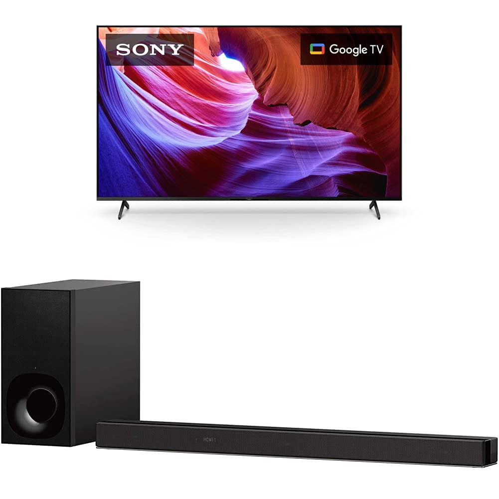 تلویزیون Sony BRAVIA 65 اینچ 4K Ultra HD LED Smart Google TV با Dolby Vision HDR و نرخ تازه‌سازی 120 هرتز و مدل KD-65X85K (مدل 2022) به همراه تلویزیون 65 اینچی Sony 3.1Ch HT-Z9F با سری X85K و Sony 3.1Ch HT-Z9F.