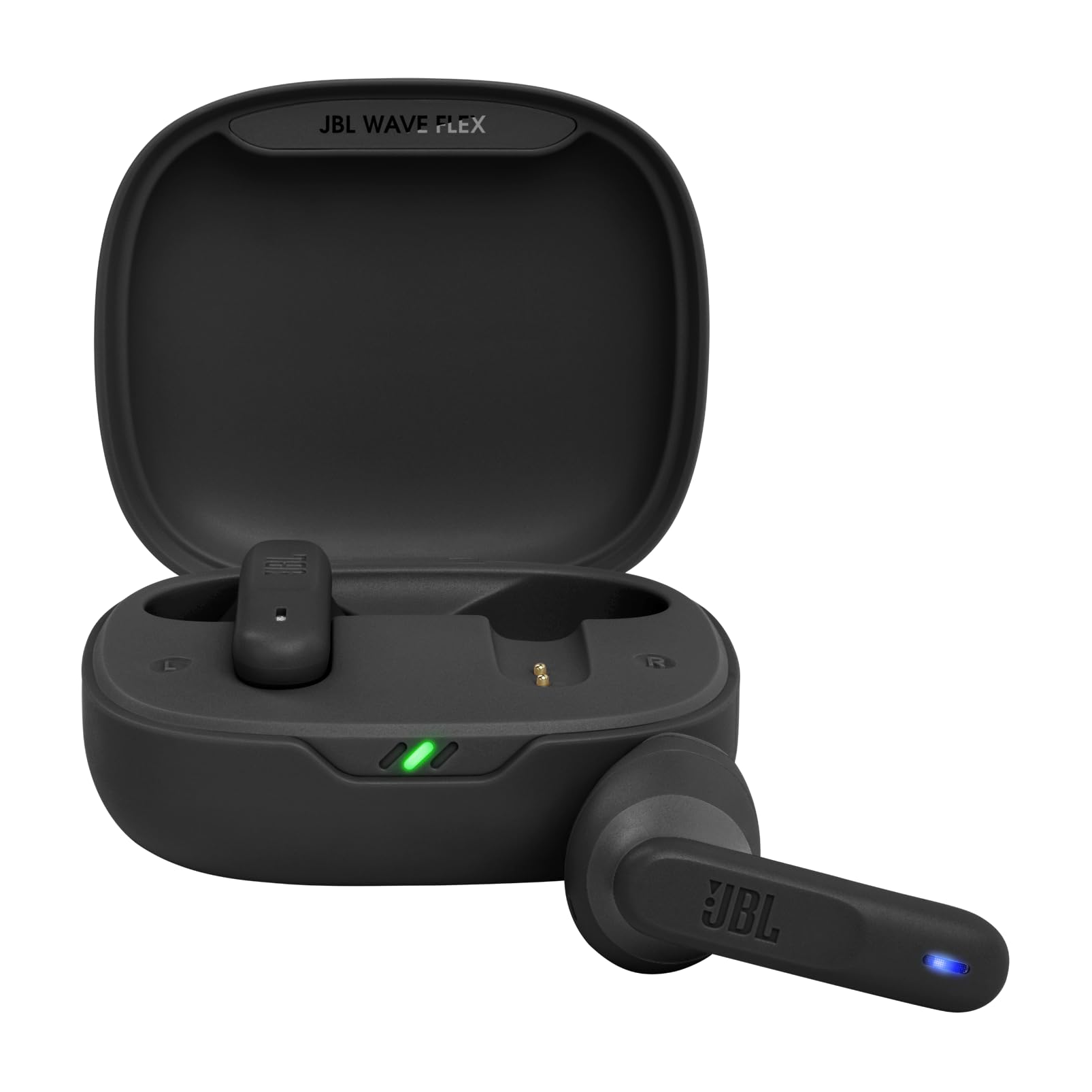 گوشی‌های بی‌سیم JBL Wave Flex True Wireless، صدای بیس عمیق، قابلیت نصب راحت، باتری ۳۲ ساعته، Ambient هوشمند + TalkThru، تماس‌های Hands-Free، VoiceAware، مقاوم در برابر آب و گرد و غبار - مشکی، JBLWFLEXBLK، استاندارد
