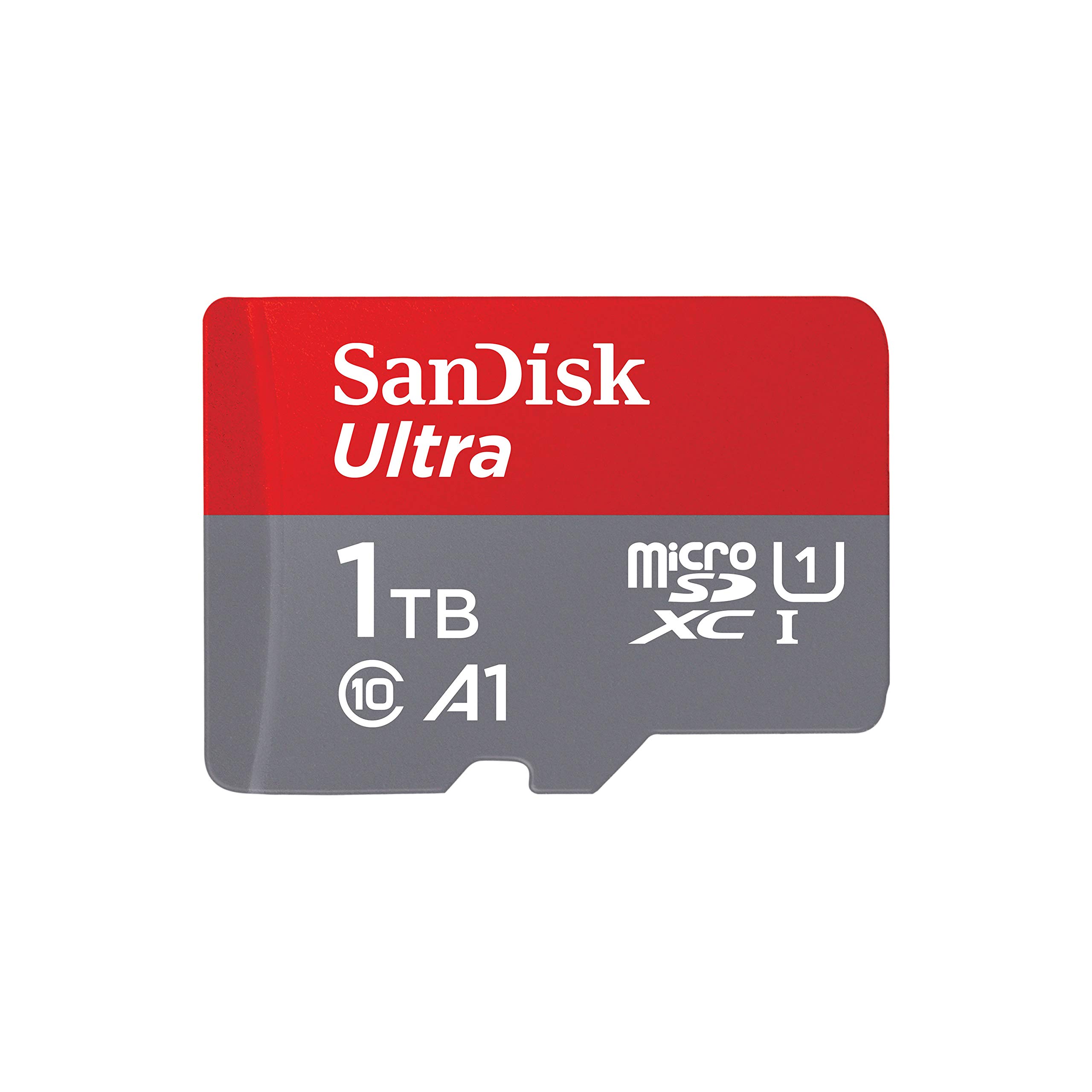 SanDisk 1TB Ultra UHS I MicroSD Card 150MB/s R, for Smartphones, 10 Y Warranty - SDSQUAC-1T00-GN6MN red and grey 1TB