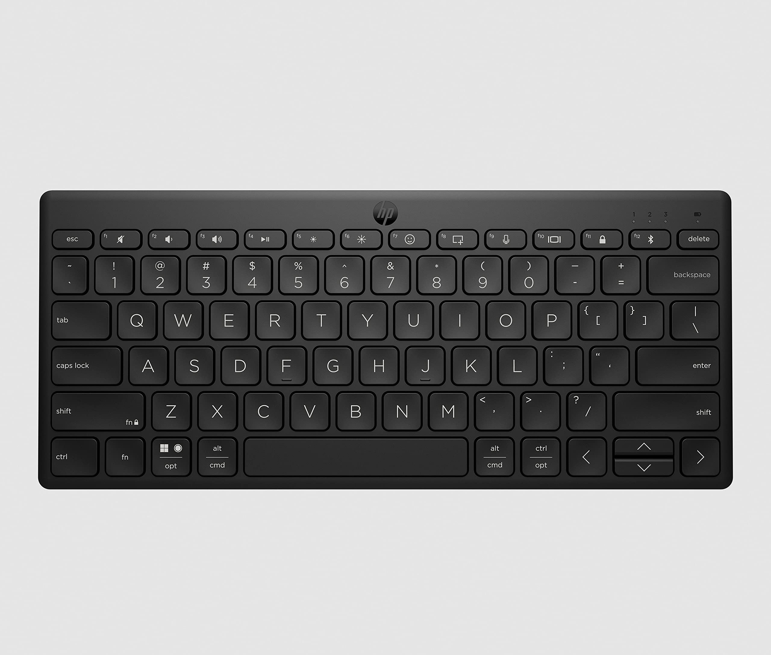 کیبورد بی‌سیم و بلوتوث HP 350، اتصال چند دستگاهه، صفحه کلید Qwerty، طرح ایتالیایی، Emoji، سازگار با ویندوز، اندروید، سیستم‌عامل کروم، مک‌اواس، iPadOS، رنگ مشکی