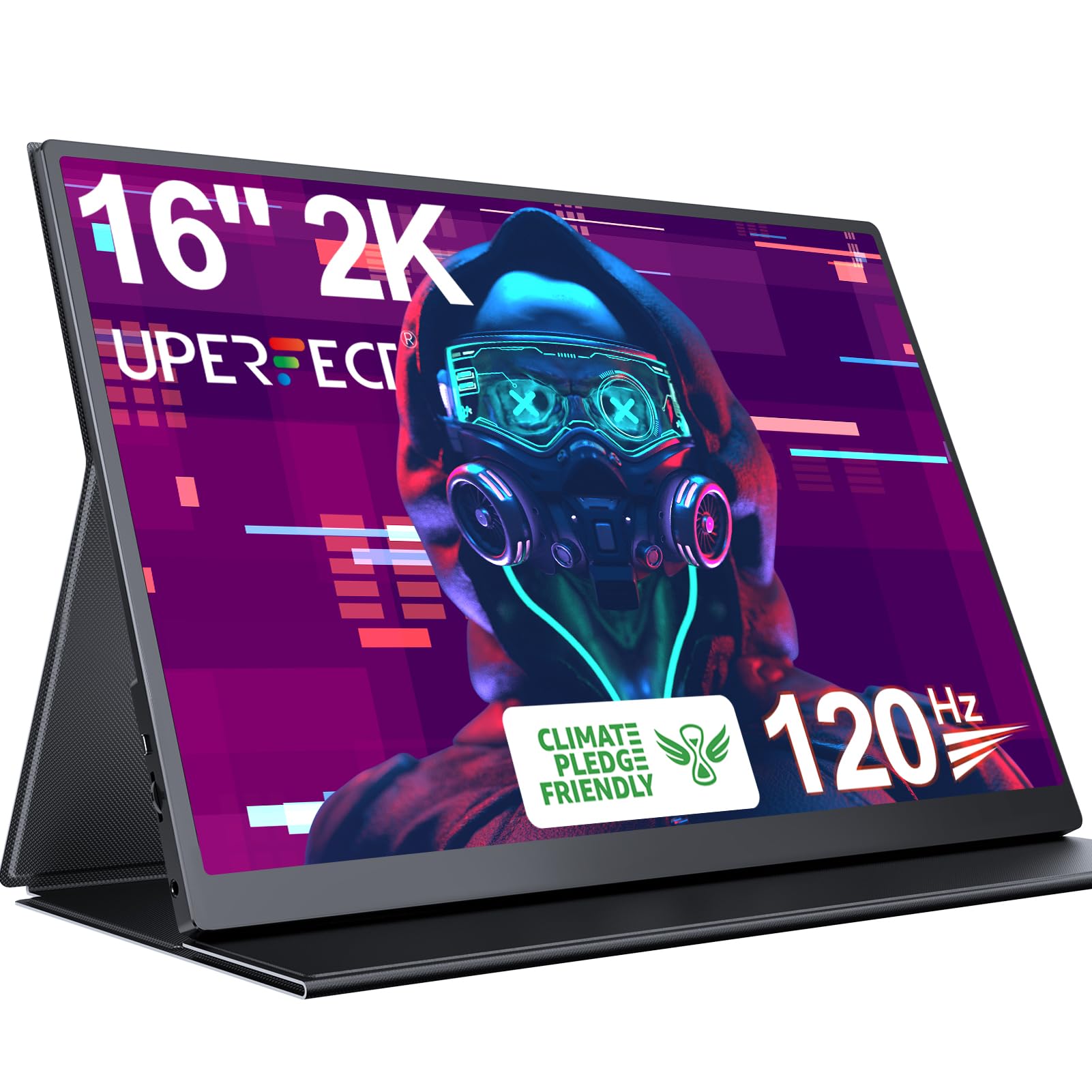 مانیتور قابل حمل UPERFECT، مانیتور قابل حمل 500 نیت HDR FreeSync مانیتور لپ تاپ با VESA و محافظ هوشمند IPS مات Eye Care اکران دوم خارجی برای Switch 16 اینچ