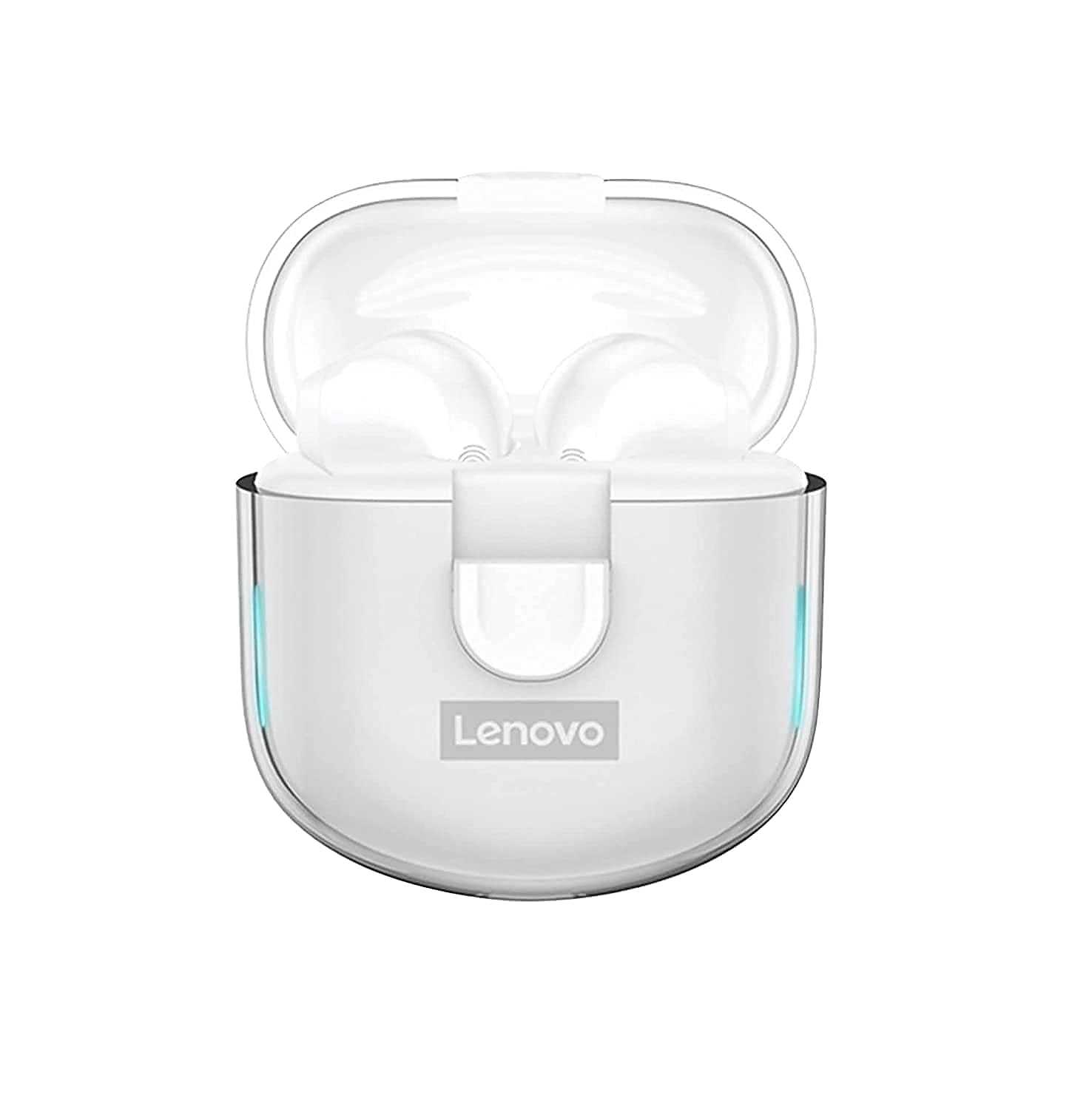 هدفون بلوتوث بی‌سیم Lenovo Thinkplus LP12 TWS 5.0v با میکروفون داخلی و جعبه شارژ‌کننده - سفید، سایز یکشاخه