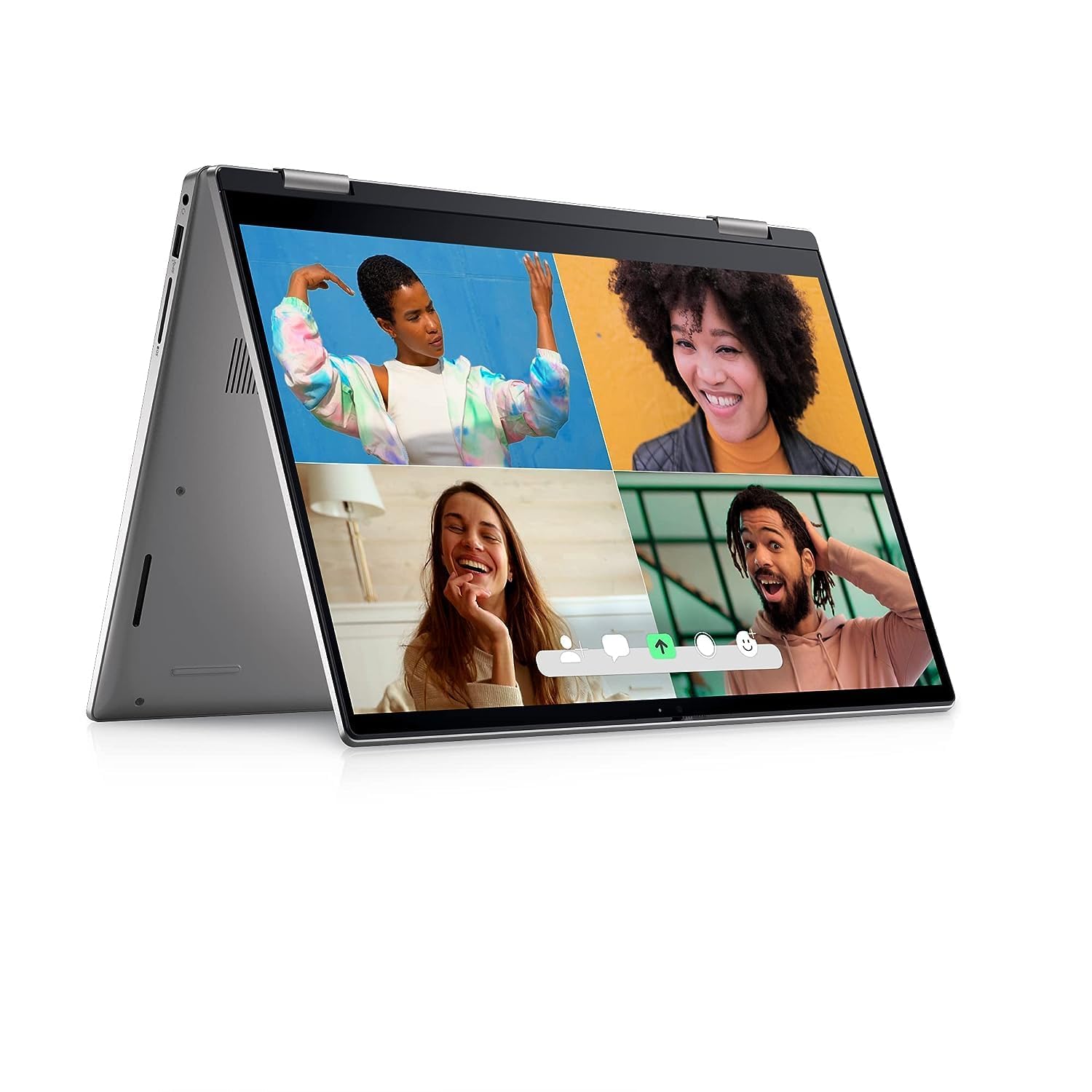 لپ تاپ 2 در 1 Dell Inspiron 7420 با صفحه نمایش FHD+ 14 اینچ (1920 × 1200)، 60Hz، 16گیگابایت رم، 512گیگابایت حافظه داخلی SSD، پردازنده اینتل Core i7-1255U، گرافیک اینتل Iris Xe، پورت HDMI، USB-C، صفحه نمایش لمسی (نقره ای)