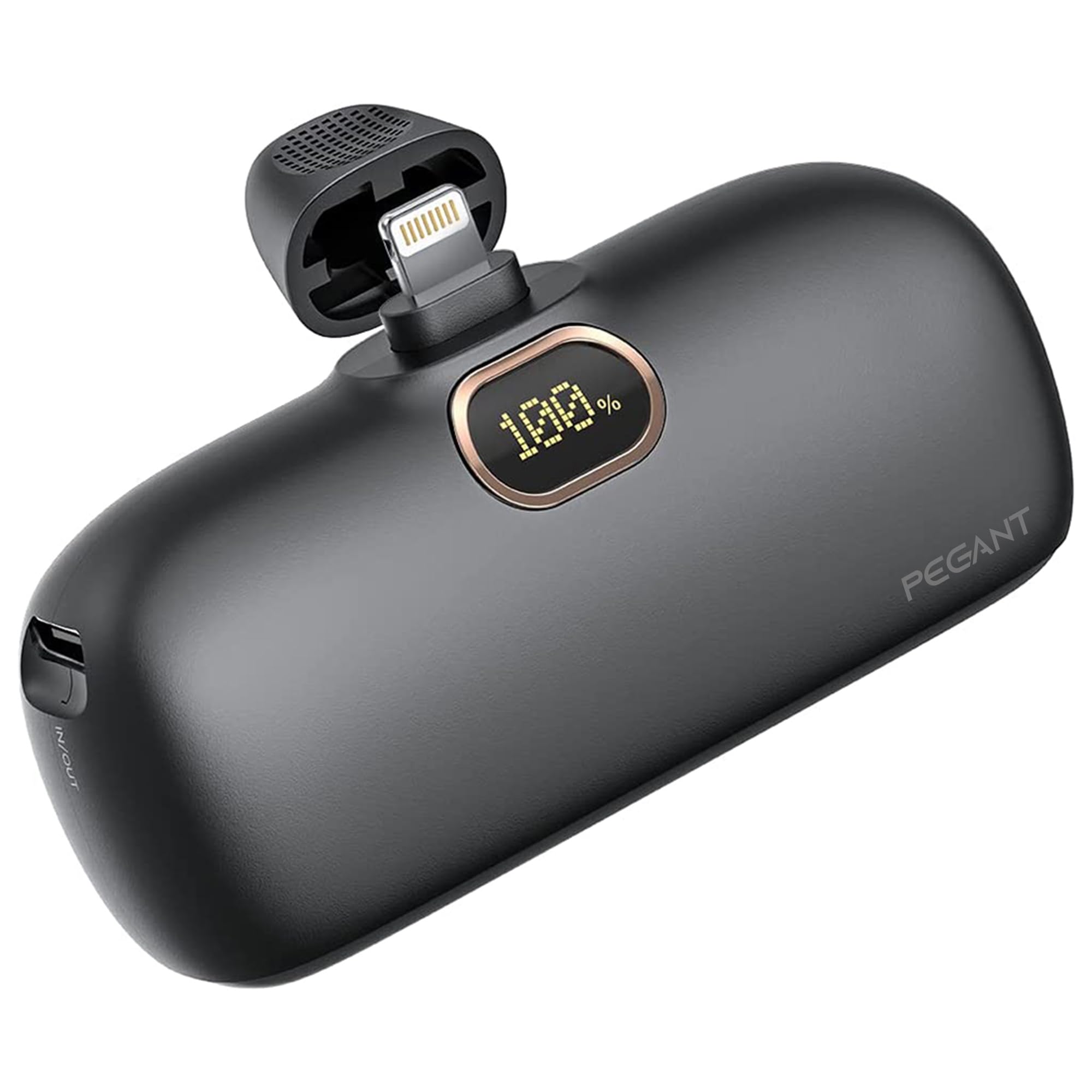 پاور بانک مینی PEGANT 5000mAh با شارژ سریع 18W PD3.0، شارژر جمع و جور و قابل حمل باتری خارجی کوچک، سازگار با آیفون، آیپد، ایرپاد، مک بوک (مشکی)