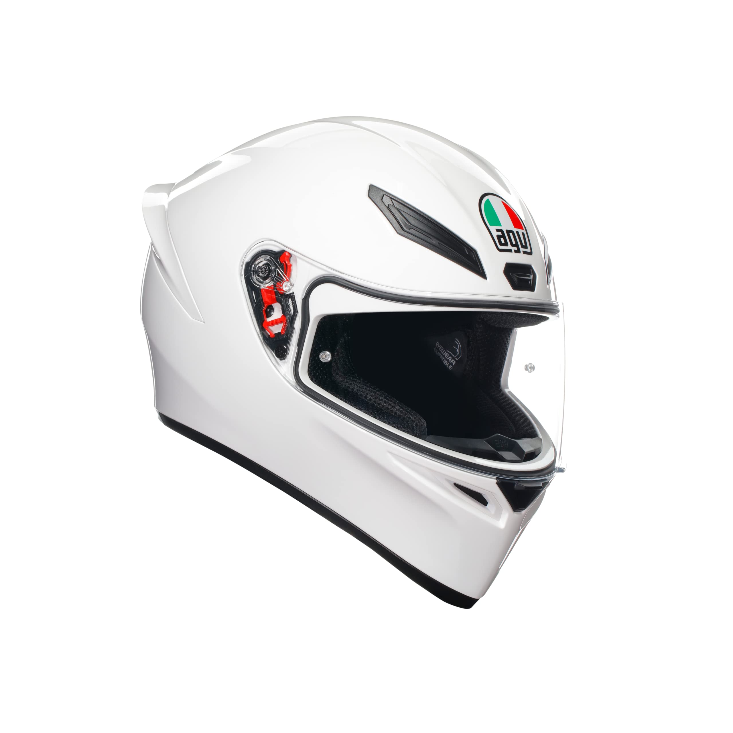 کاسکت موتورسیکلت کامل صورت AGV K1 S ECE 22-06 مونو ورزشی سفید ا.س.ه. 22-06