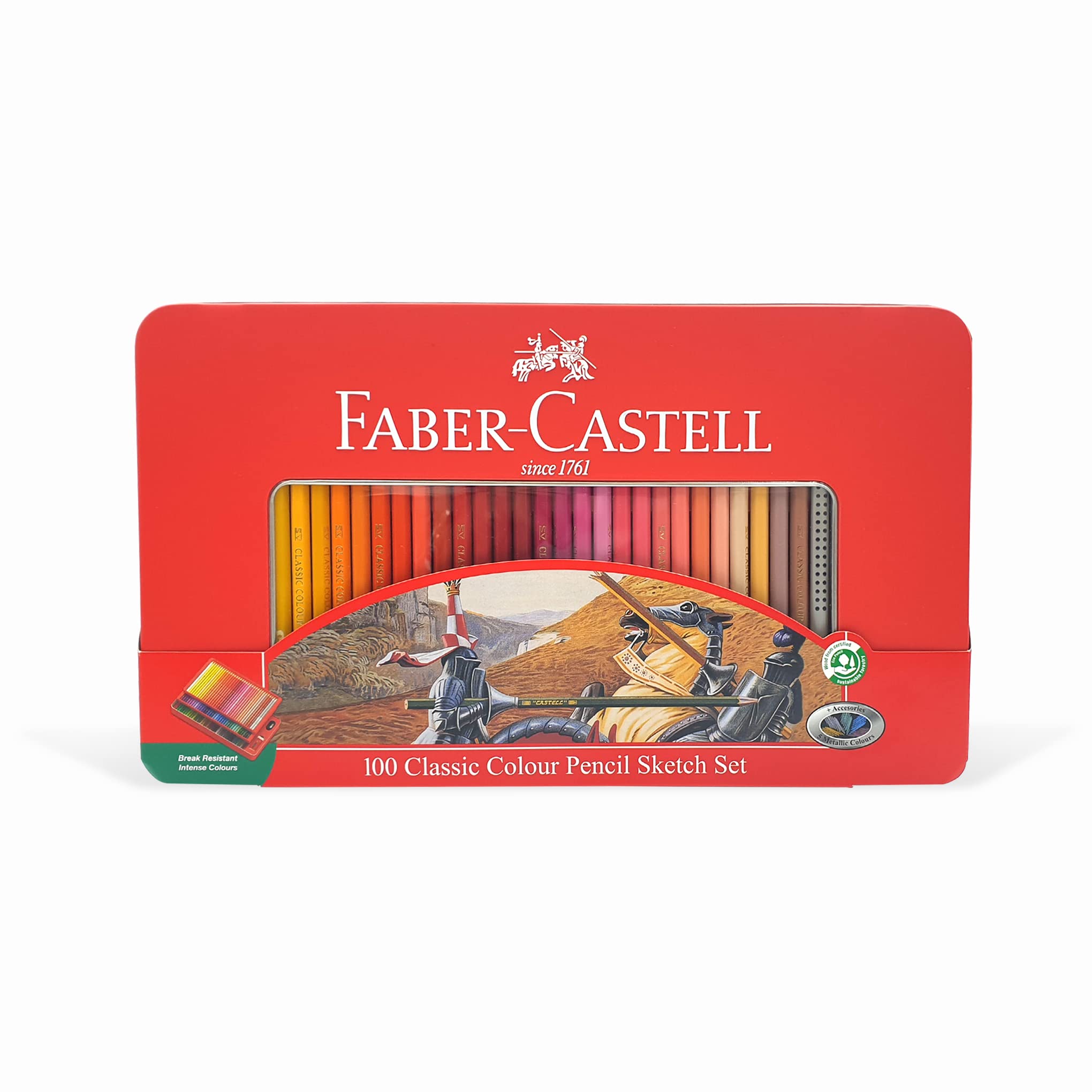 قلم رنگی کلاسیک Faber-Castell با جعبه هدیه 100 تایی (16-115805)