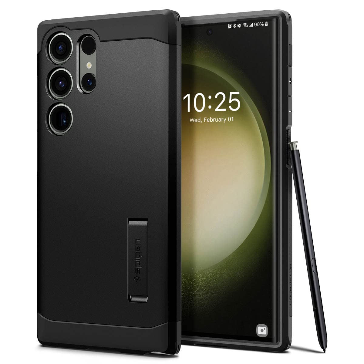 کاور محافظ Spigen Tough Armor طراحی شده برای گوشی سامسونگ Galaxy S23 ULTRA (2023) با فوم ضربه‌پذیری بسیار قوی - رنگ مشکی